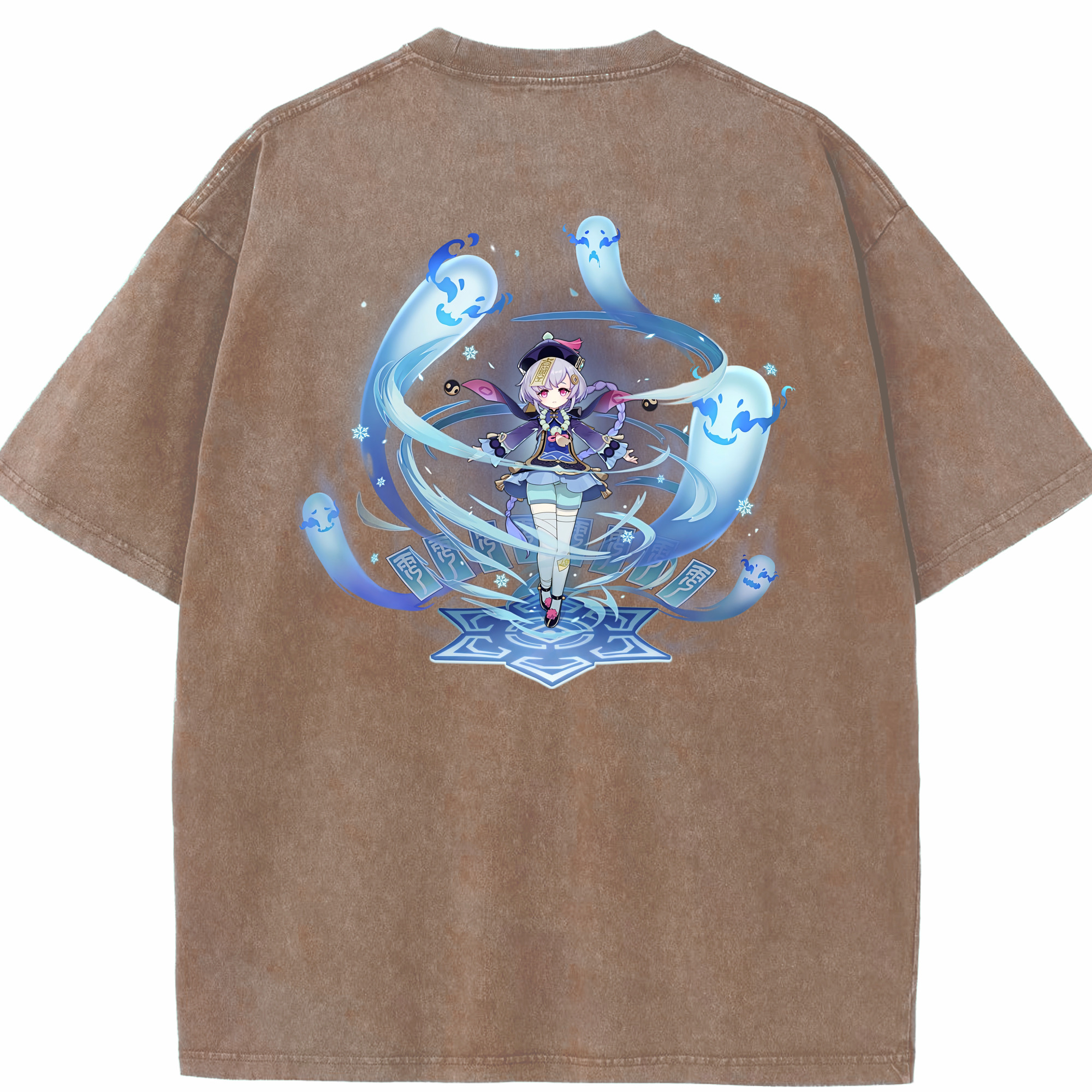 げんし神 七七 なな  genshin Nana 綿100% ヴィンテージ風 半袖Tシャツ（背面プリント）