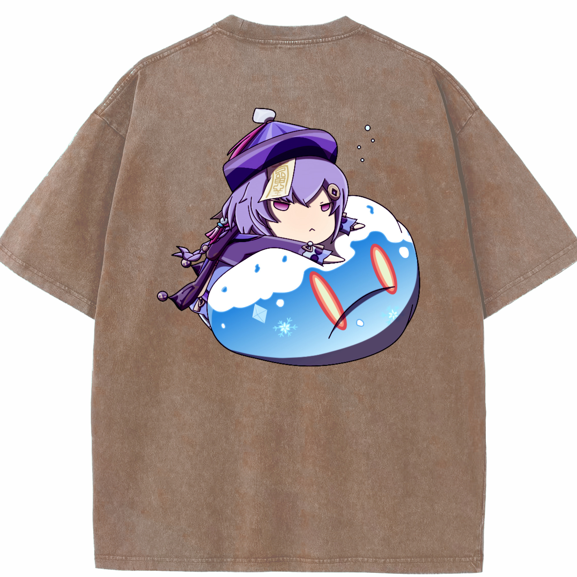 げんし神 七七 なな  genshin Nana 綿100% ヴィンテージ風 半袖Tシャツ（背面プリント）