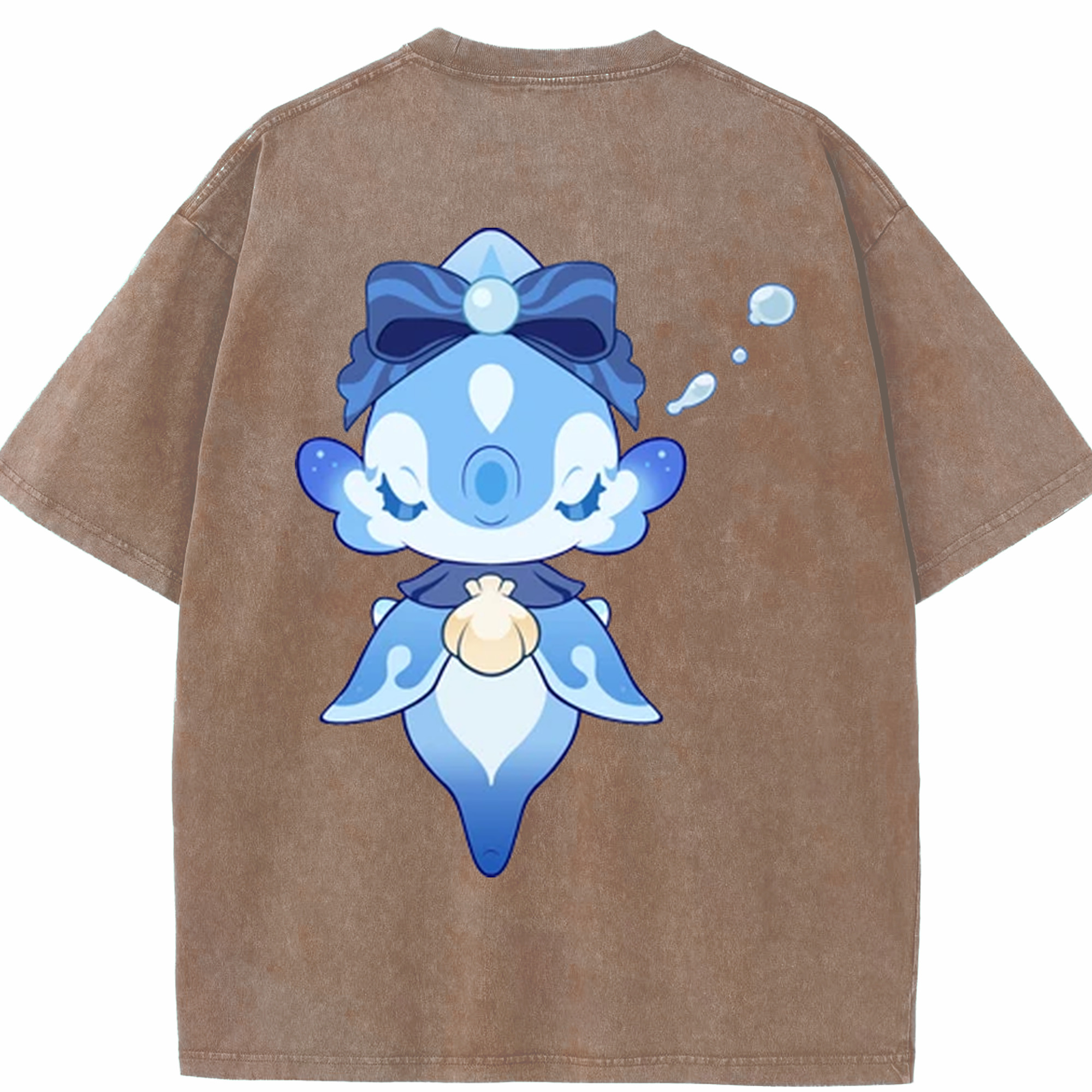 げんし神 フリーナ genshin Furina 綿100% ヴィンテージ風 半袖Tシャツ（背面プリント）