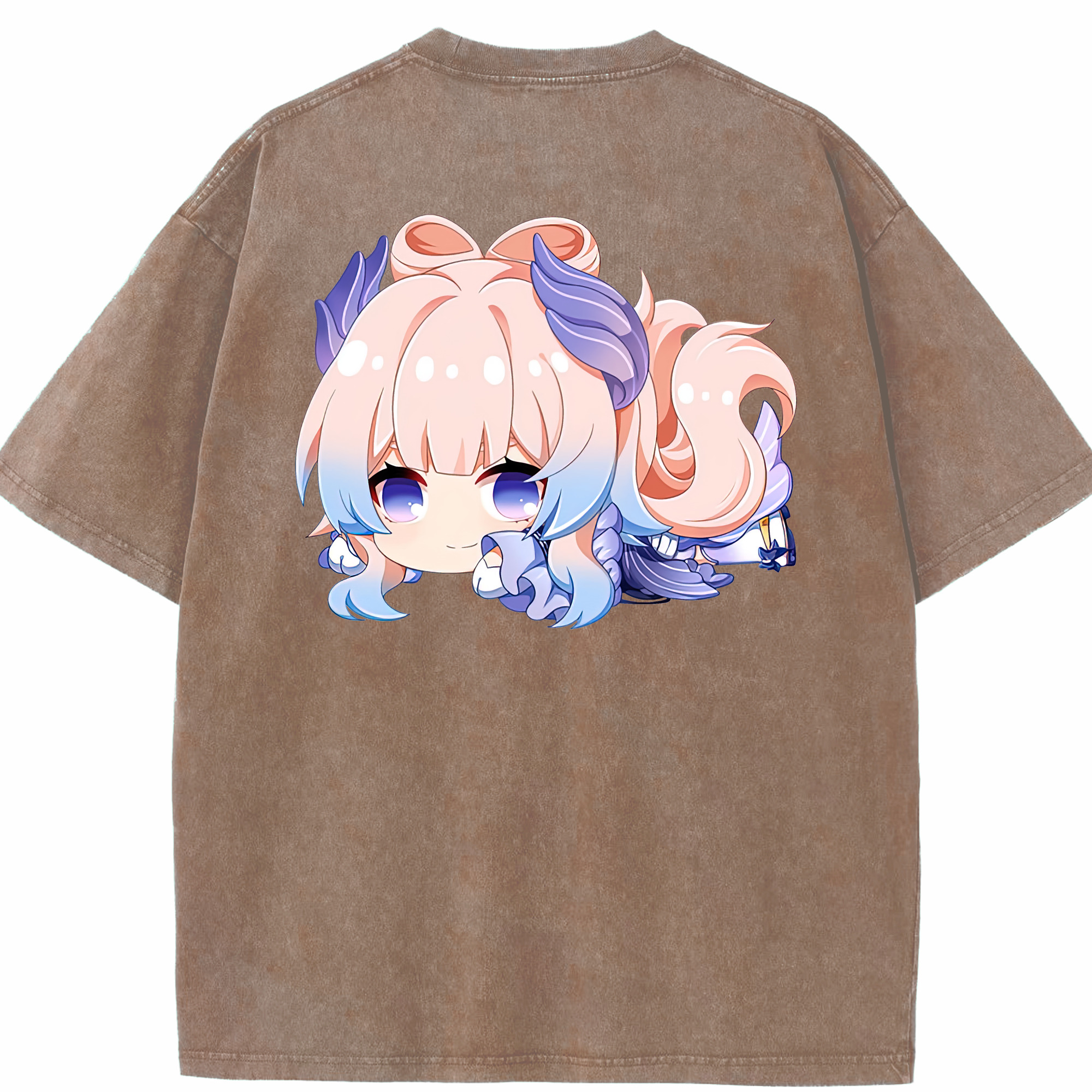 げんし神 珊瑚宮心海 サンゴノミヤ・ココミ genshin Sangonomiya Kokomi 綿100% ヴィンテージ風 半袖Tシャツ（背面プリント）