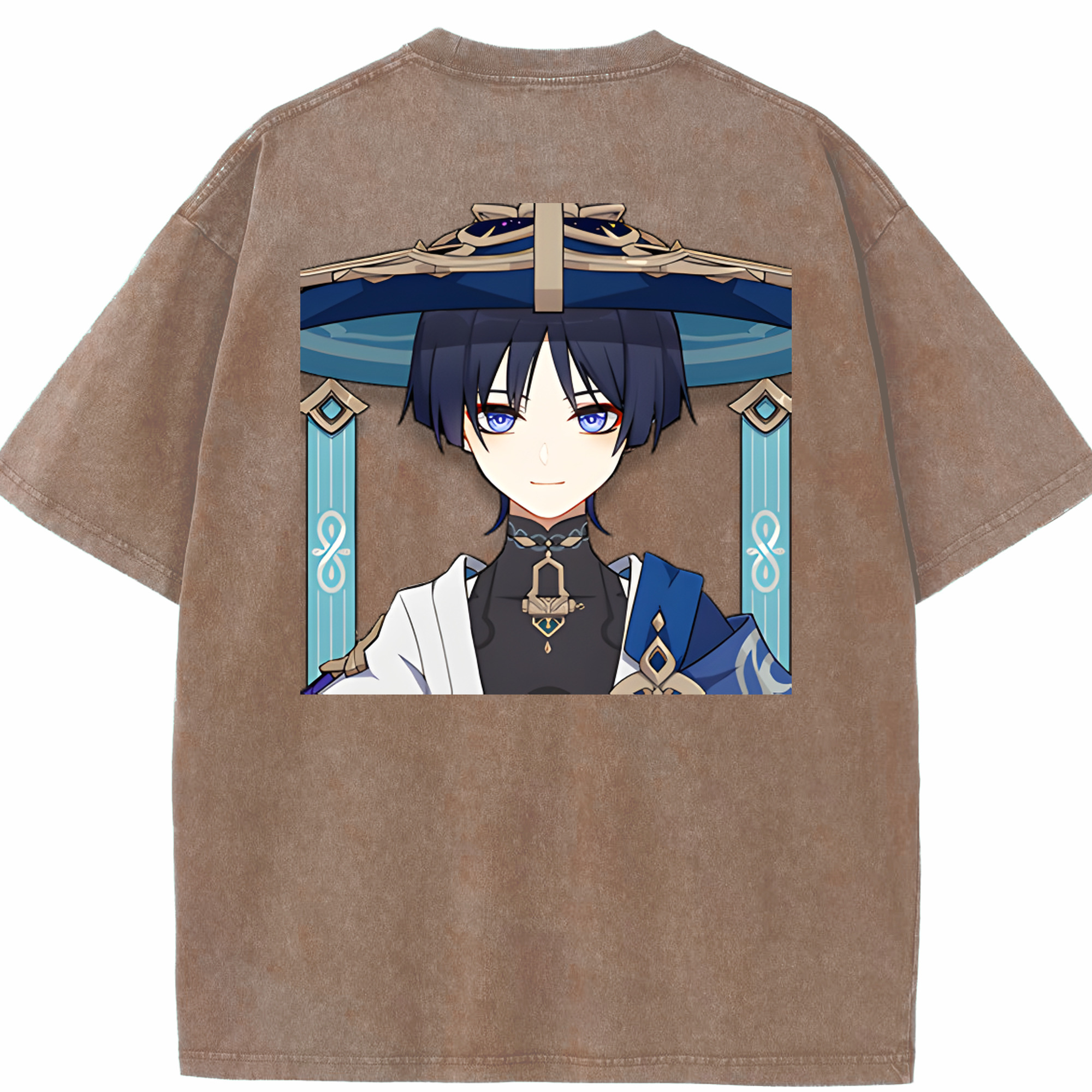 げんし神 さんペい genshin Sanpei 綿100% ヴィンテージ風 半袖Tシャツ（背面プリント）