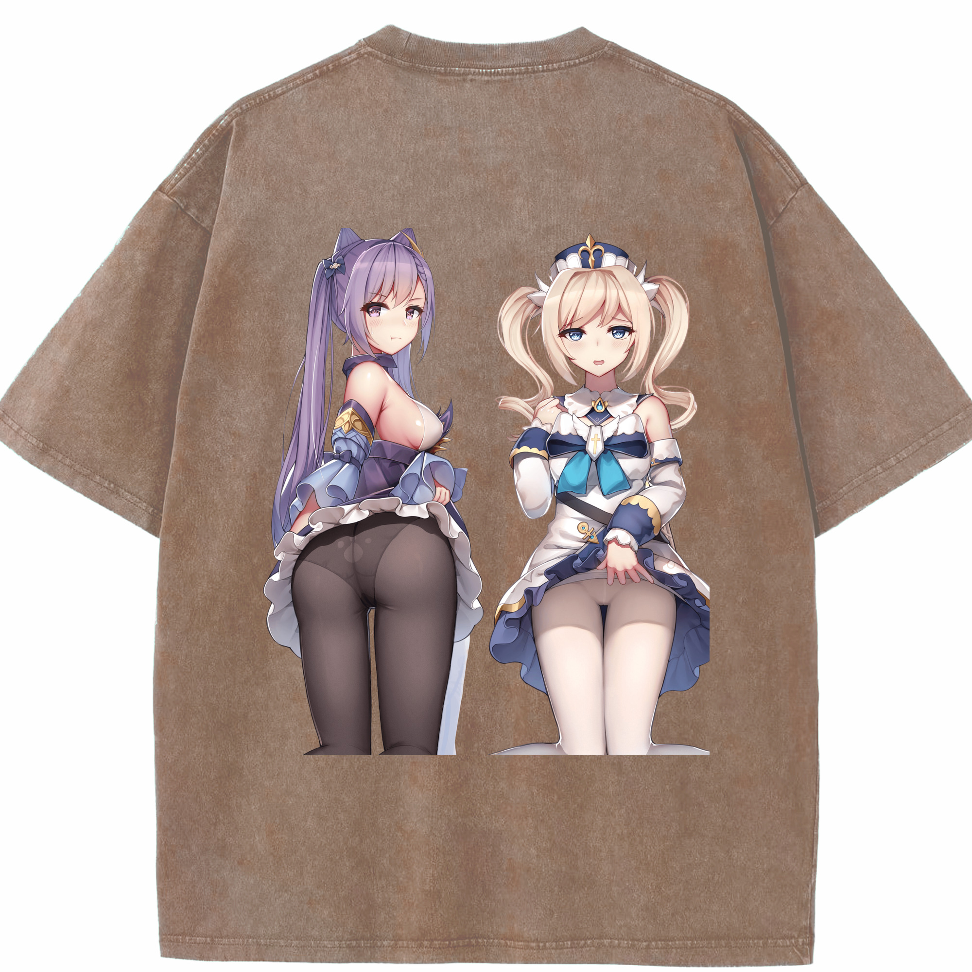 げんし神 刻晴 こくせい genshin Kokusei 綿100% ヴィンテージ風 半袖Tシャツ（背面プリント）