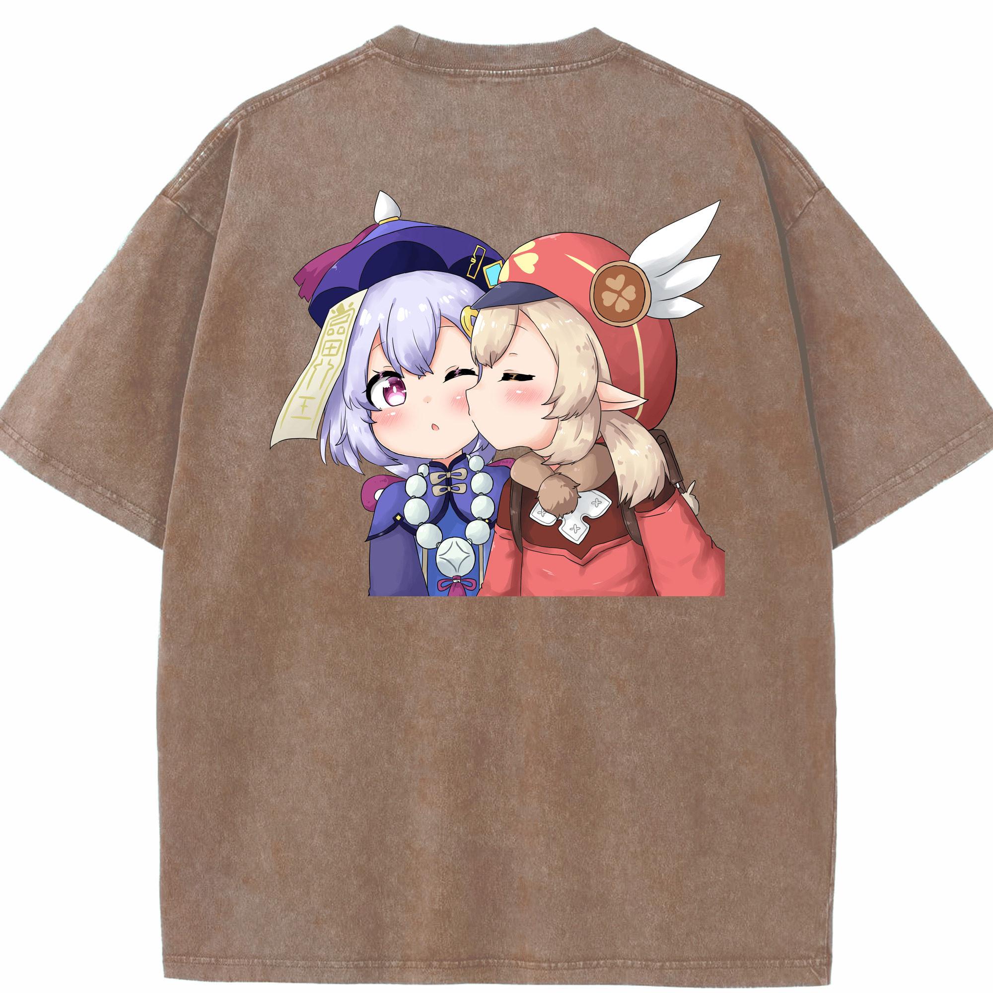 げんし神 七七 なな  genshin Nana 綿100% ヴィンテージ風 半袖Tシャツ（背面プリント）