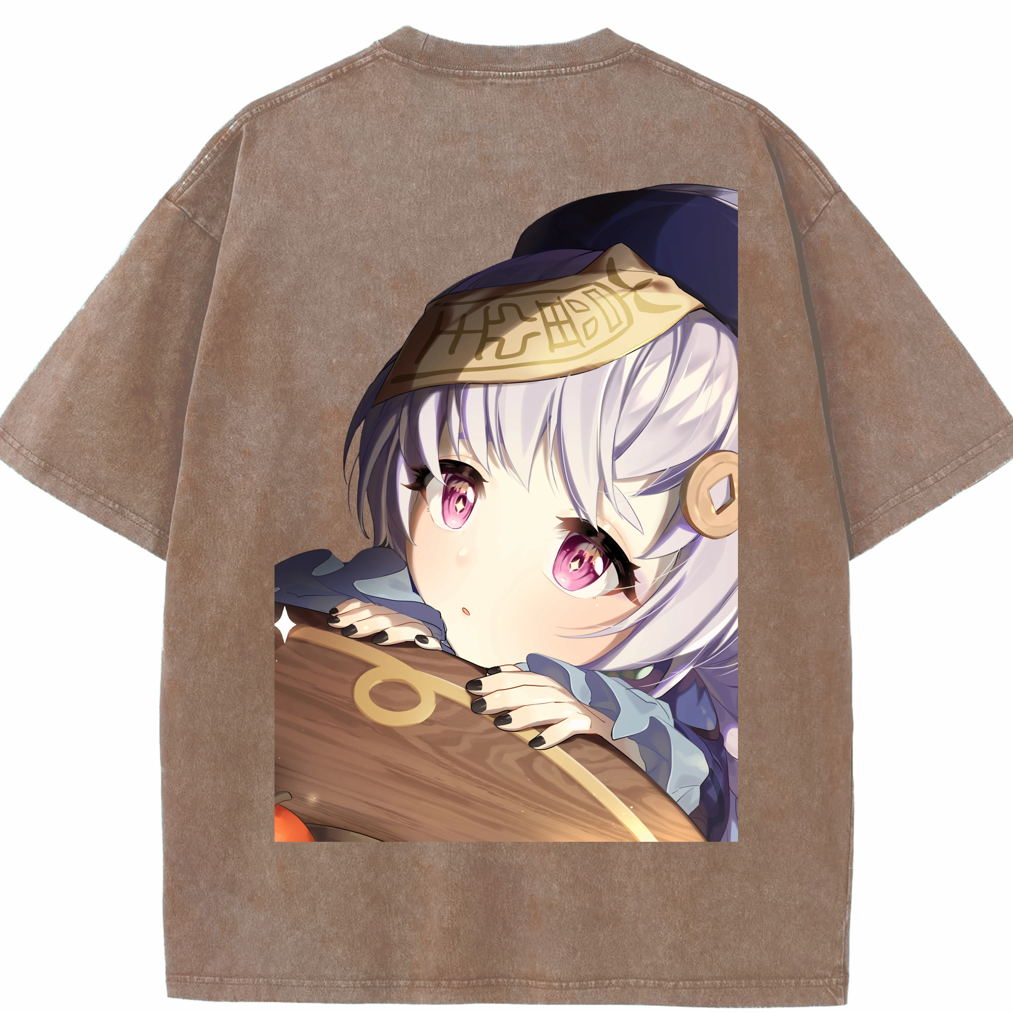 げんし神 七七 なな  genshin Nana 綿100% ヴィンテージ風 半袖Tシャツ（背面プリント）