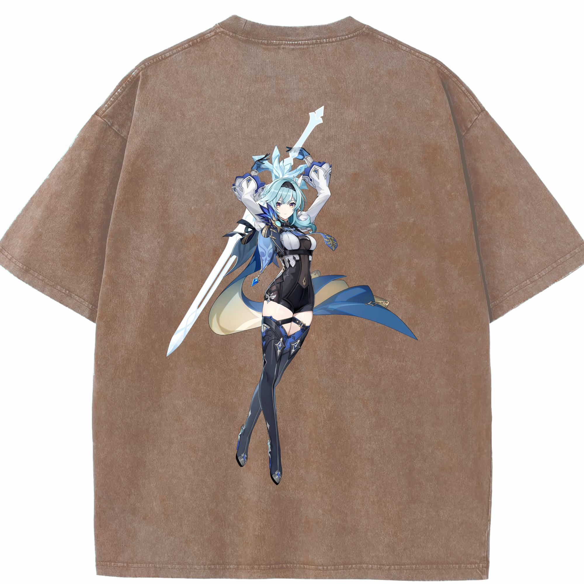 げんし神 优菈 ゆうら genshin Yūra 綿100% ヴィンテージ風 半袖Tシャツ（背面プリント）