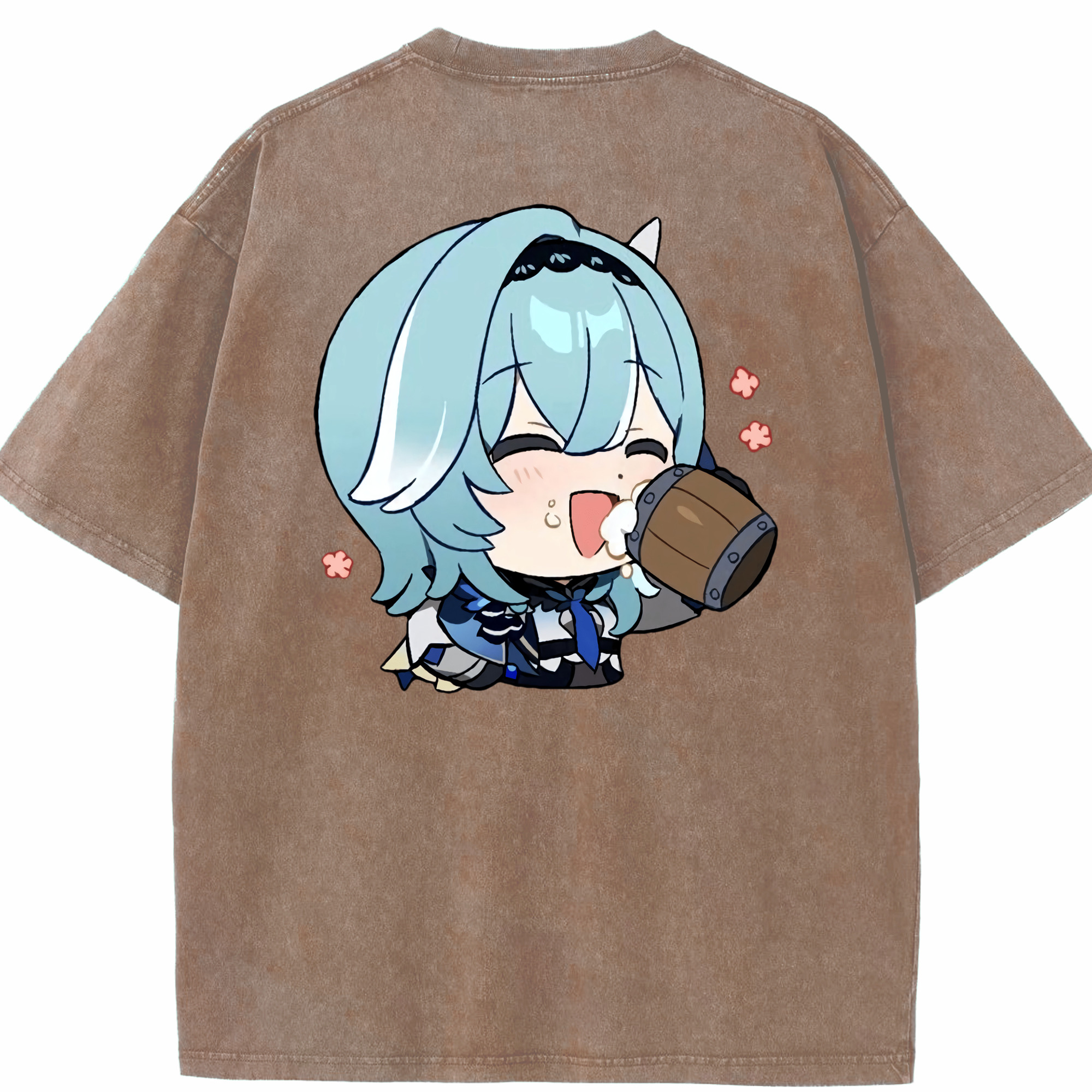 げんし神 优菈 ゆうら genshin Yūra 綿100% ヴィンテージ風 半袖Tシャツ（背面プリント）