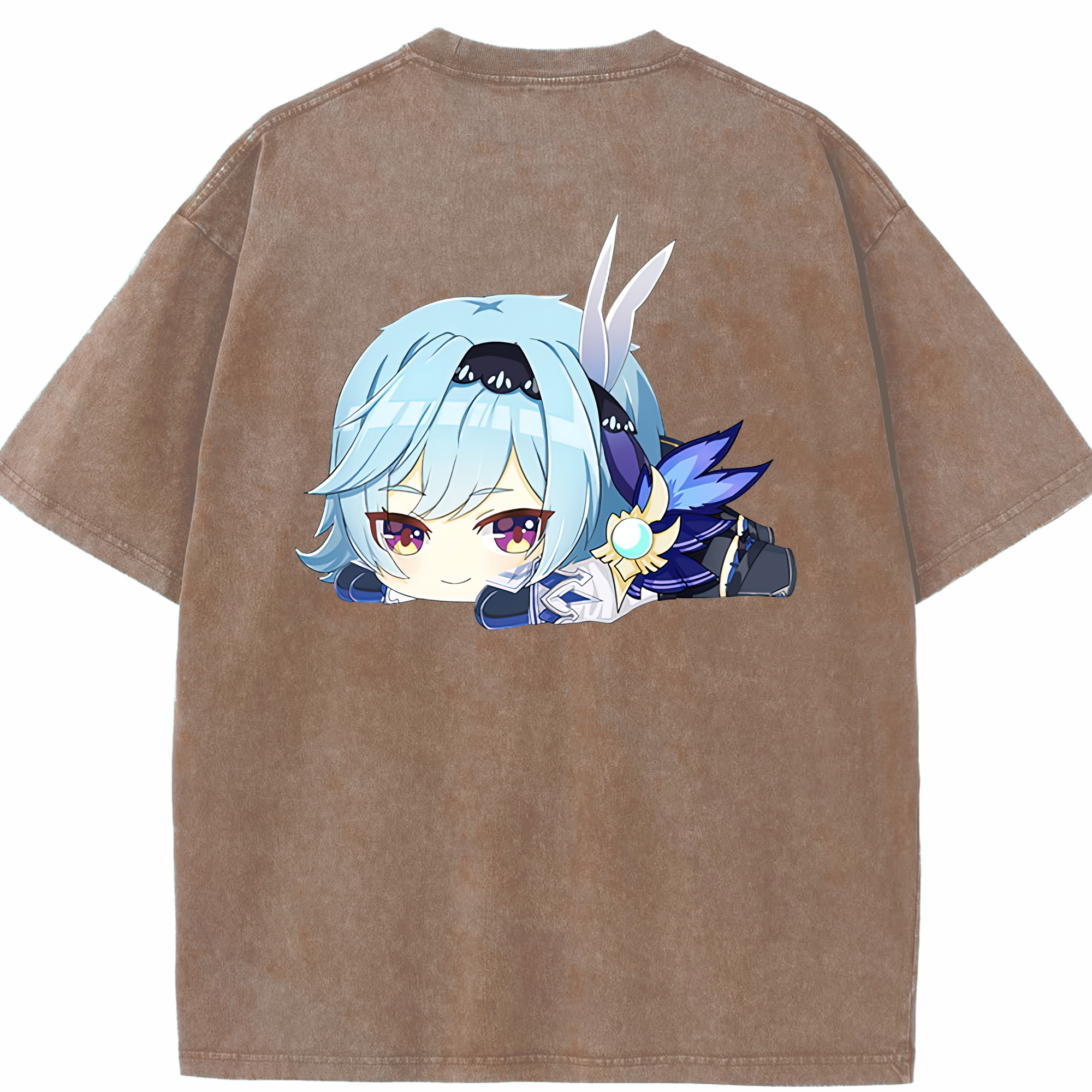 げんし神 优菈 ゆうら genshin Yūra 綿100% ヴィンテージ風 半袖Tシャツ（背面プリント）