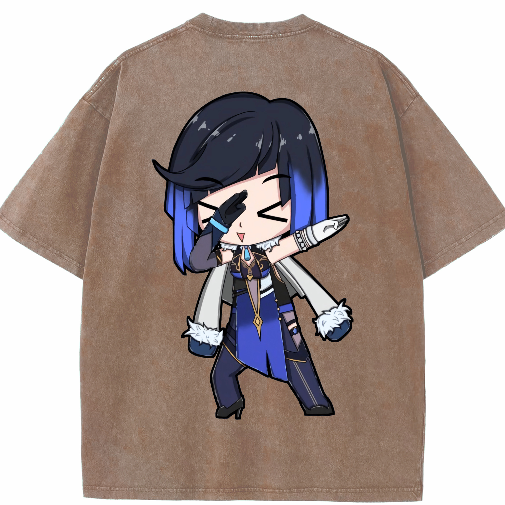 げんし神 夜兰 やらん genshin Yaran 綿100% ヴィンテージ風 半袖Tシャツ（背面プリント）