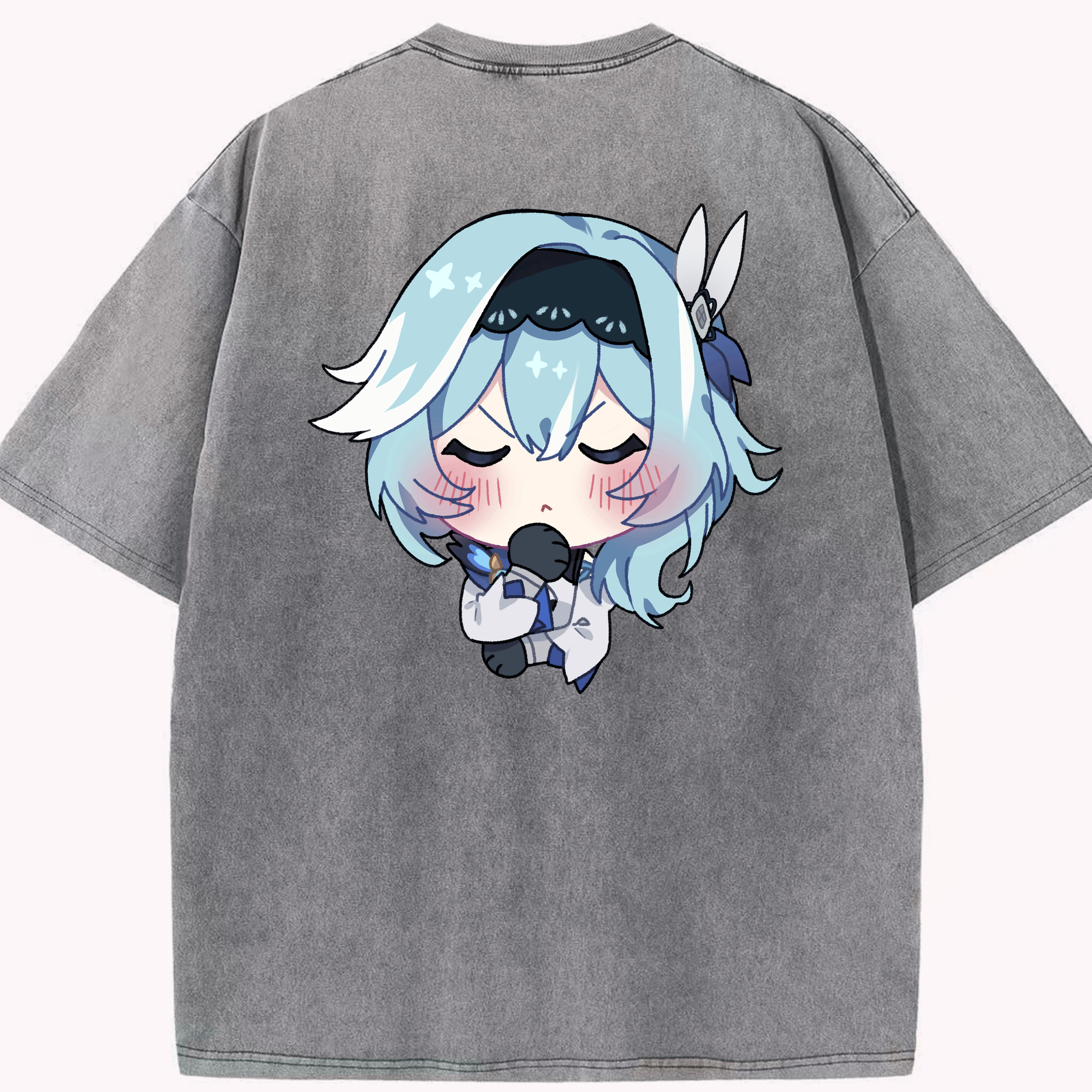 げんし神 优菈 ゆうら genshin Yūra 綿100% ヴィンテージ風 半袖Tシャツ（背面プリント）