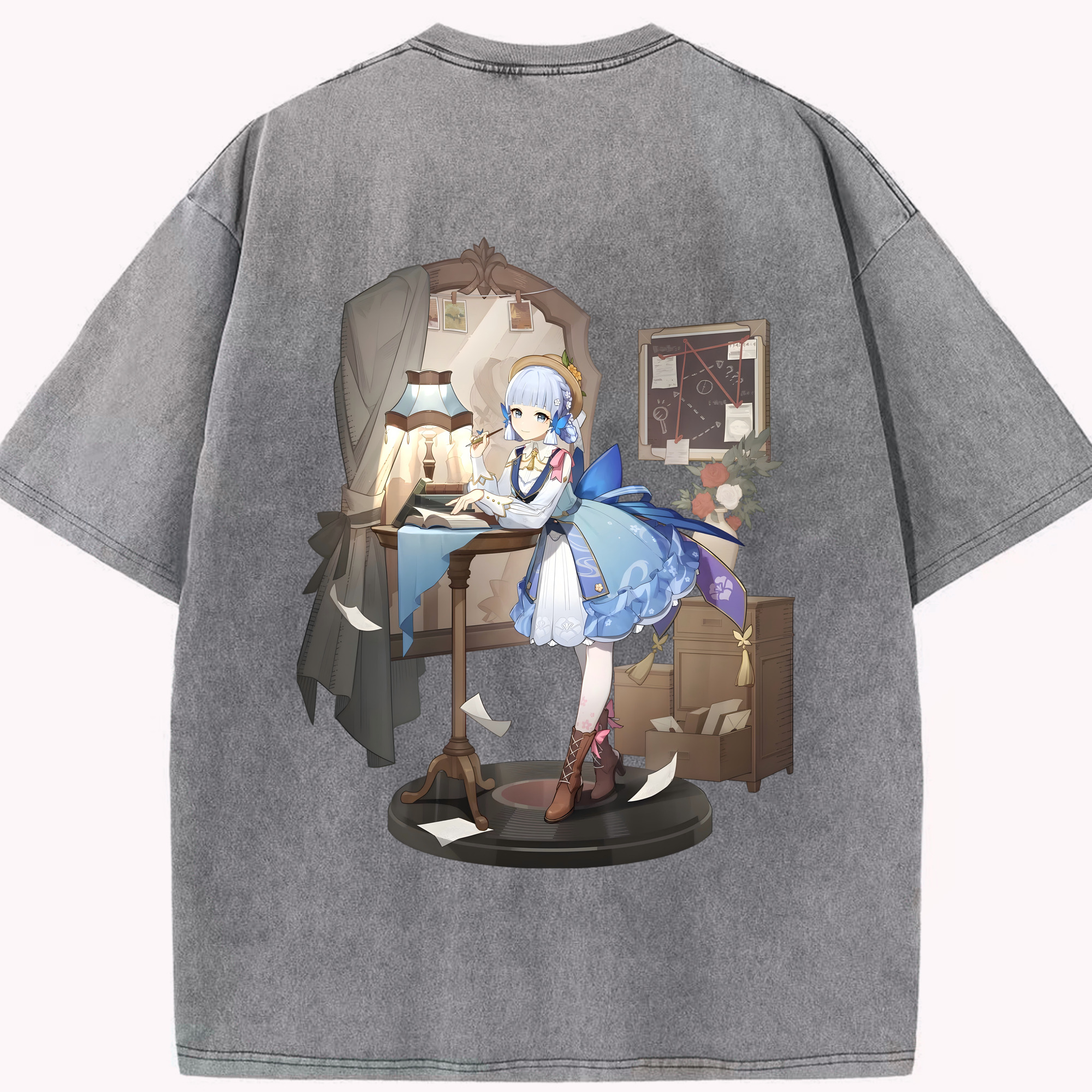 げんし神 神里綾華 神宮寺レン genshin Kamimiya Ren 綿100% ヴィンテージ風 半袖Tシャツ（背面プリント）