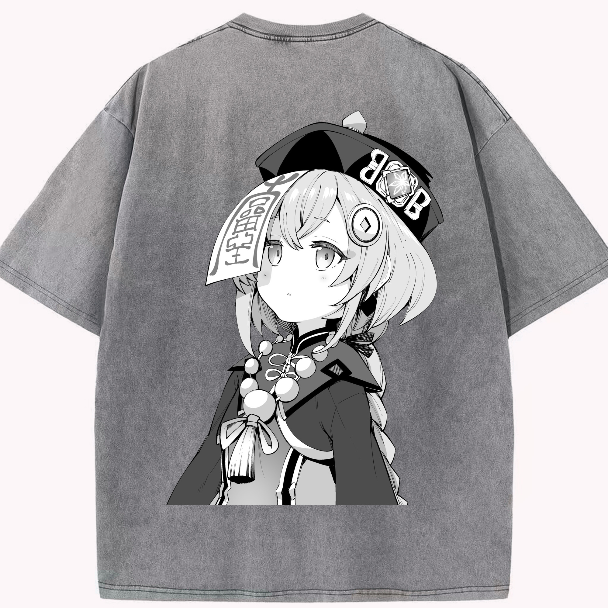 げんし神 七七 なな  genshin Nana 綿100% ヴィンテージ風 半袖Tシャツ（背面プリント）