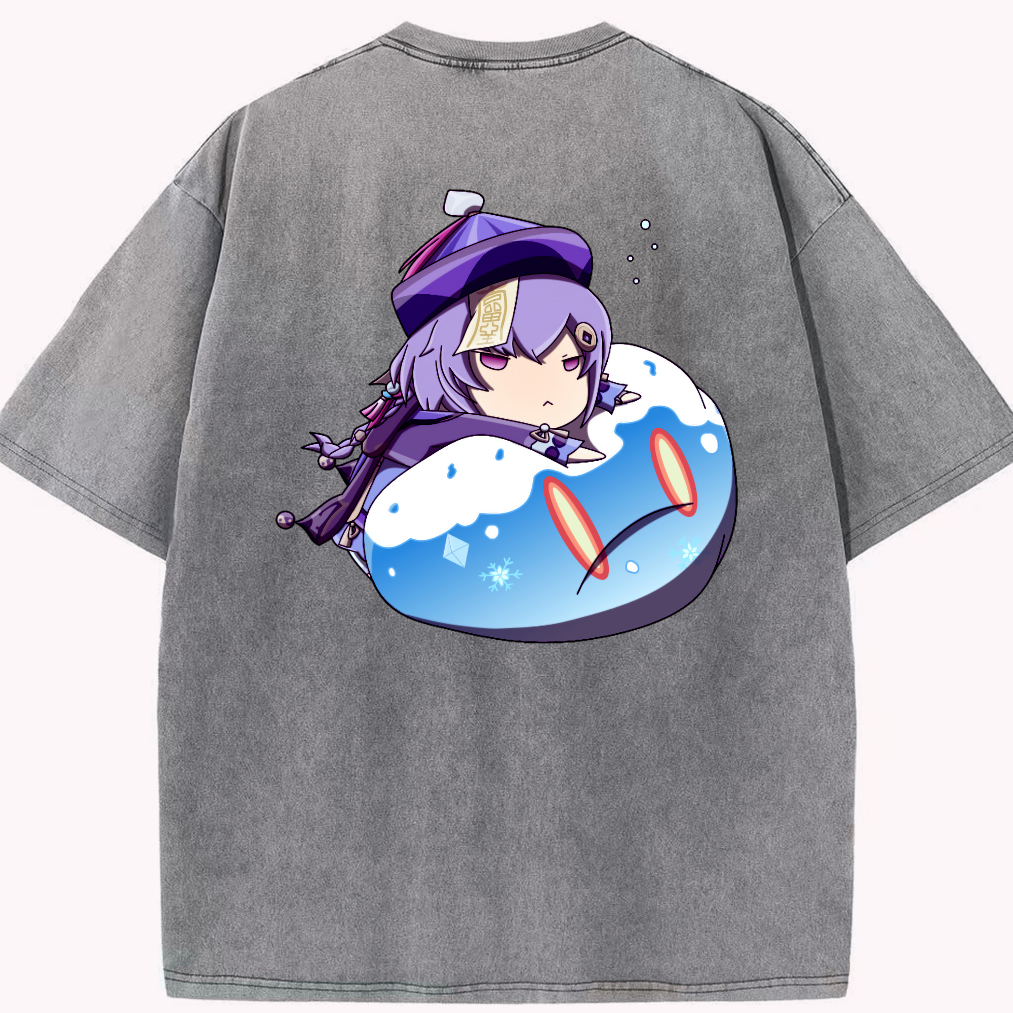 げんし神 七七 なな  genshin Nana 綿100% ヴィンテージ風 半袖Tシャツ（背面プリント）