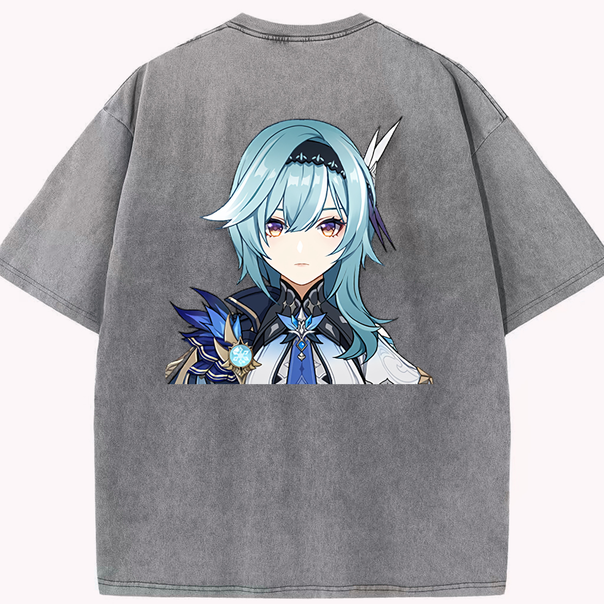 げんし神 优菈 ゆうら genshin Yūra 綿100% ヴィンテージ風 半袖Tシャツ（背面プリント）