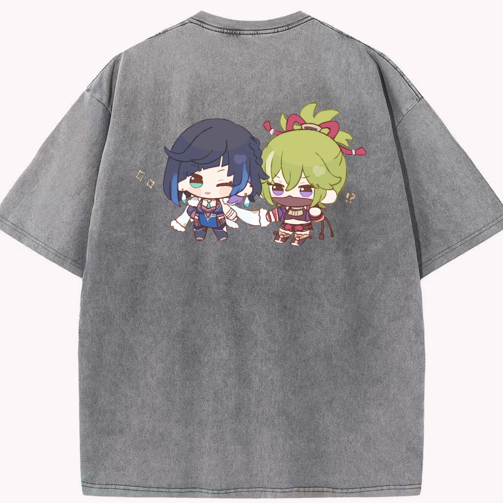 げんし神  久岐忍 くき しのぶ genshin Kuki Shinobu 綿100% ヴィンテージ風 半袖Tシャツ（背面プリント）