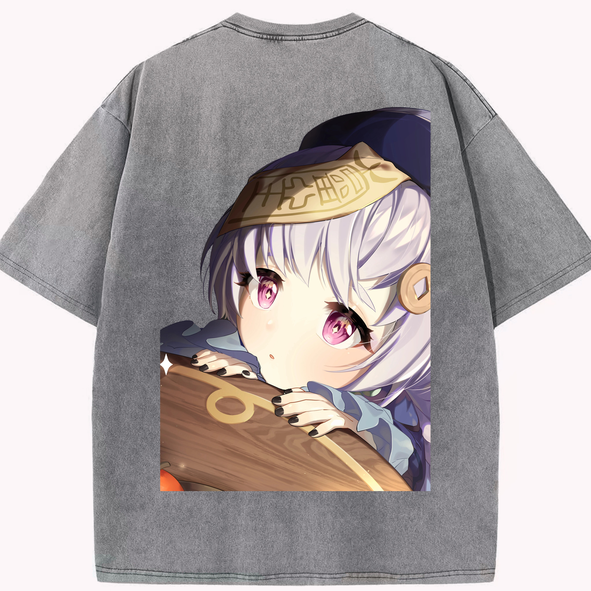 げんし神 七七 なな  genshin Nana 綿100% ヴィンテージ風 半袖Tシャツ（背面プリント）