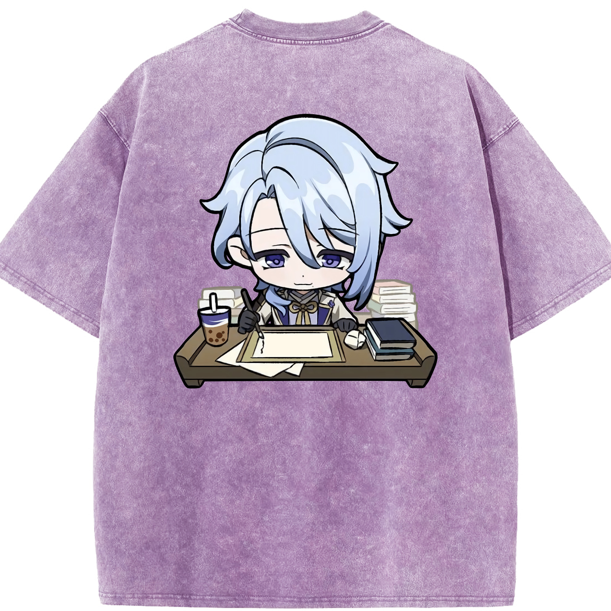 げんし神 神里綾人 かみさとあやと genshin Kamisato Ayato 綿100% ヴィンテージ風 半袖Tシャツ（背面プリント）
