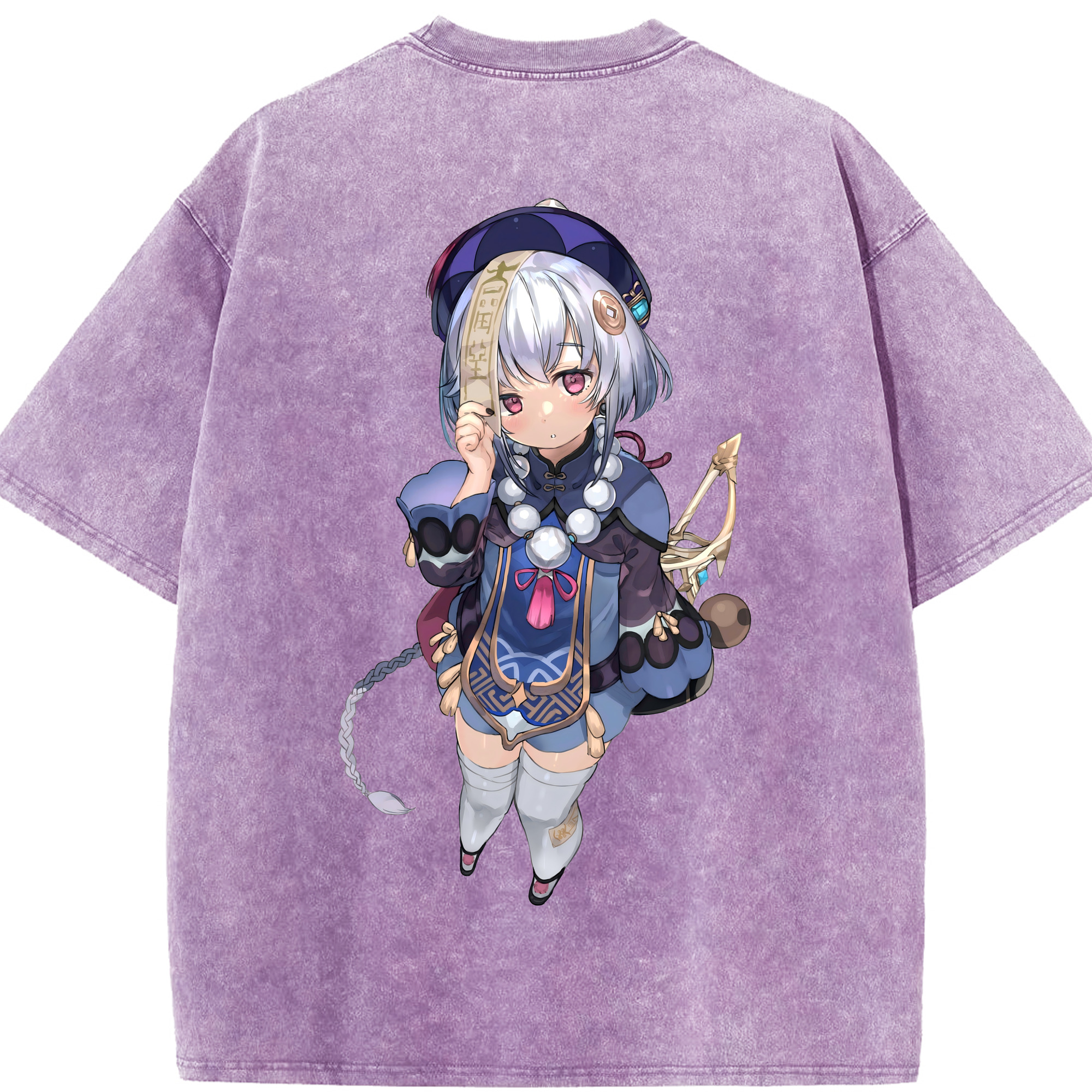 げんし神 七七 なな  genshin Nana 綿100% ヴィンテージ風 半袖Tシャツ（背面プリント）