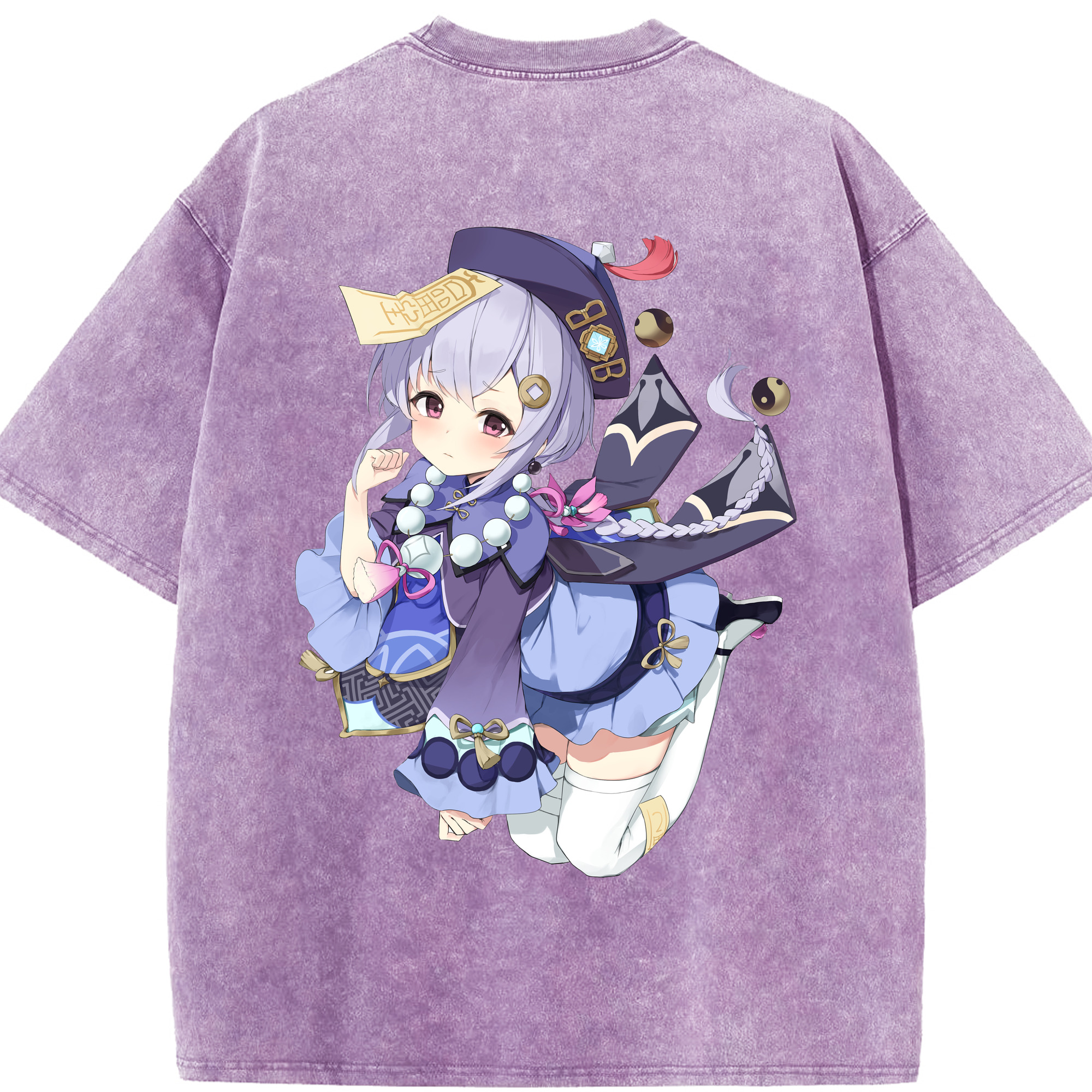 げんし神 七七 なな  genshin Nana 綿100% ヴィンテージ風 半袖Tシャツ（背面プリント）