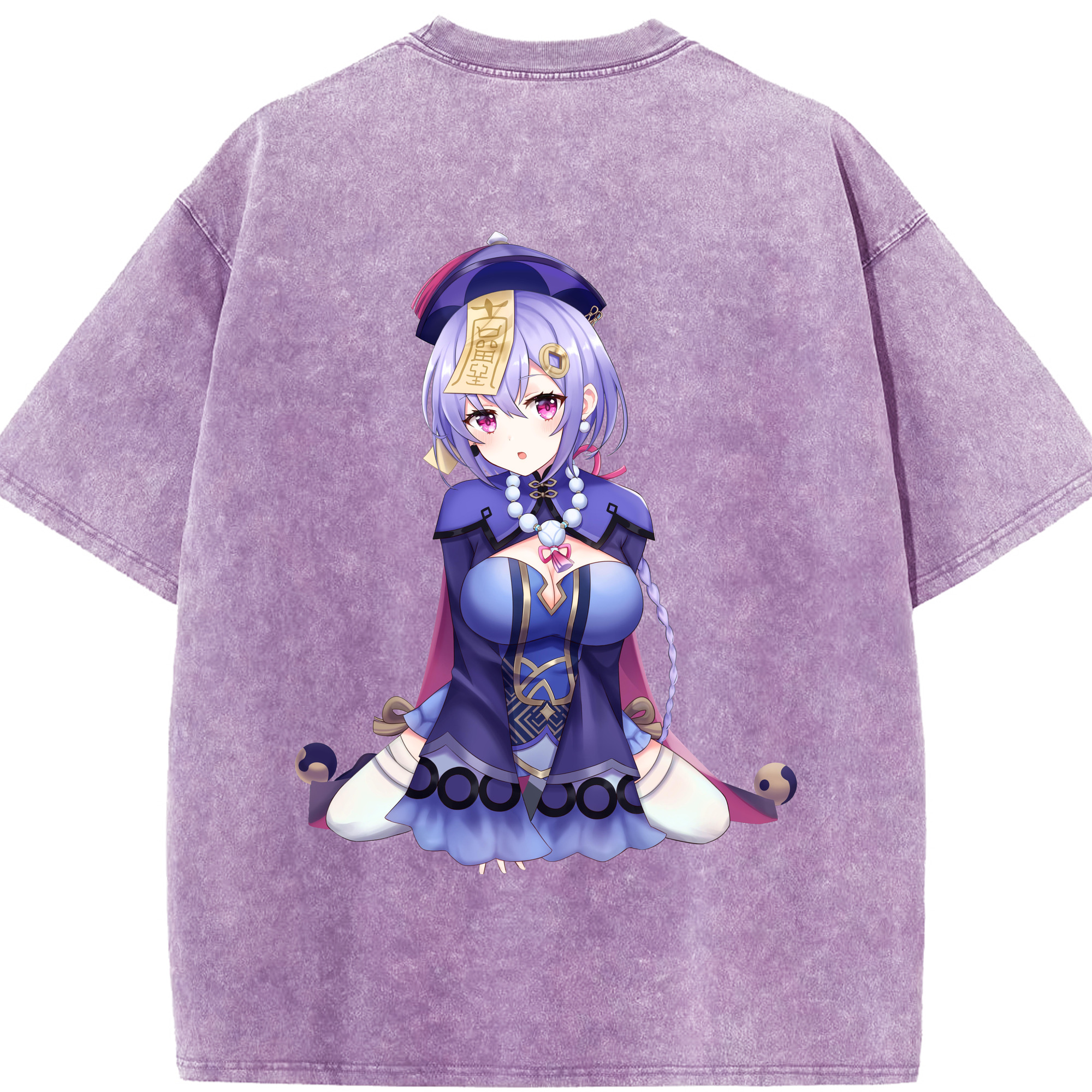 げんし神 七七 なな  genshin Nana 綿100% ヴィンテージ風 半袖Tシャツ（背面プリント）