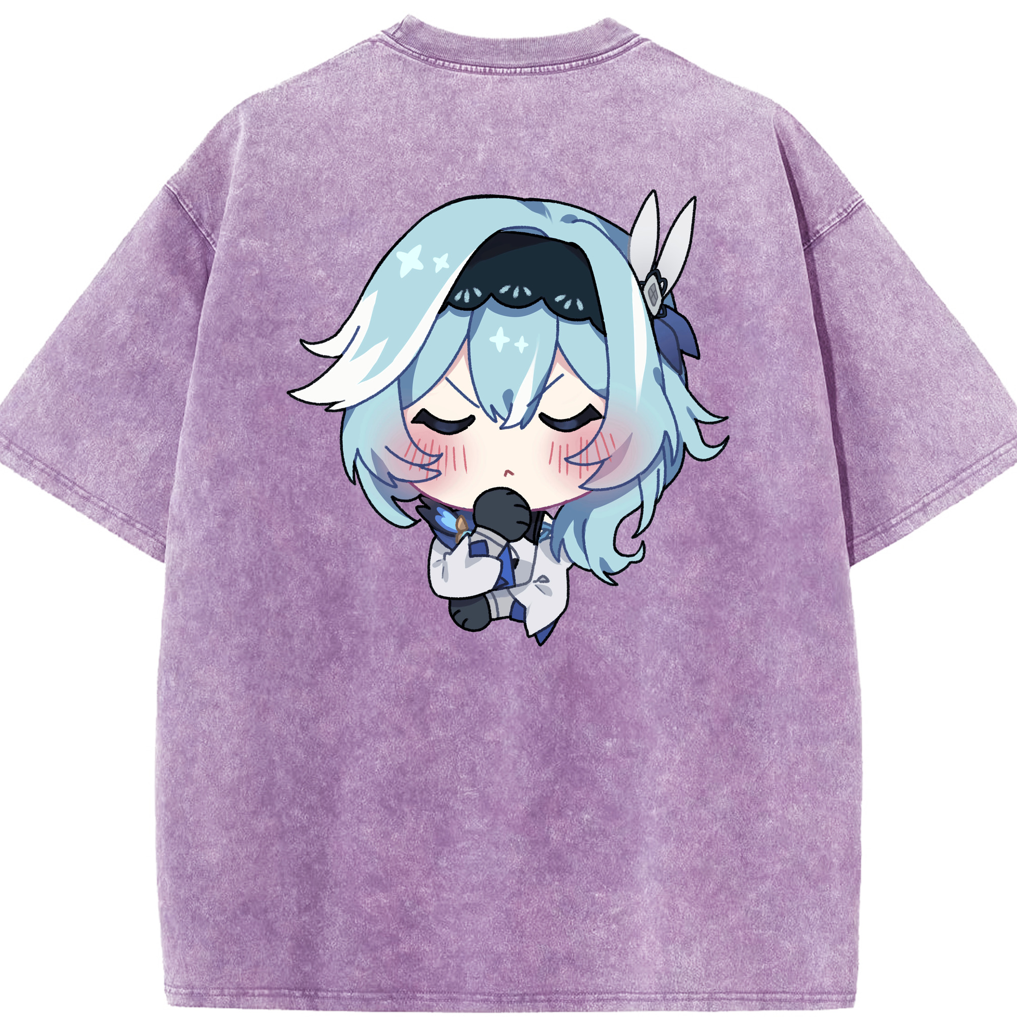 げんし神 优菈 ゆうら genshin Yūra 綿100% ヴィンテージ風 半袖Tシャツ（背面プリント）
