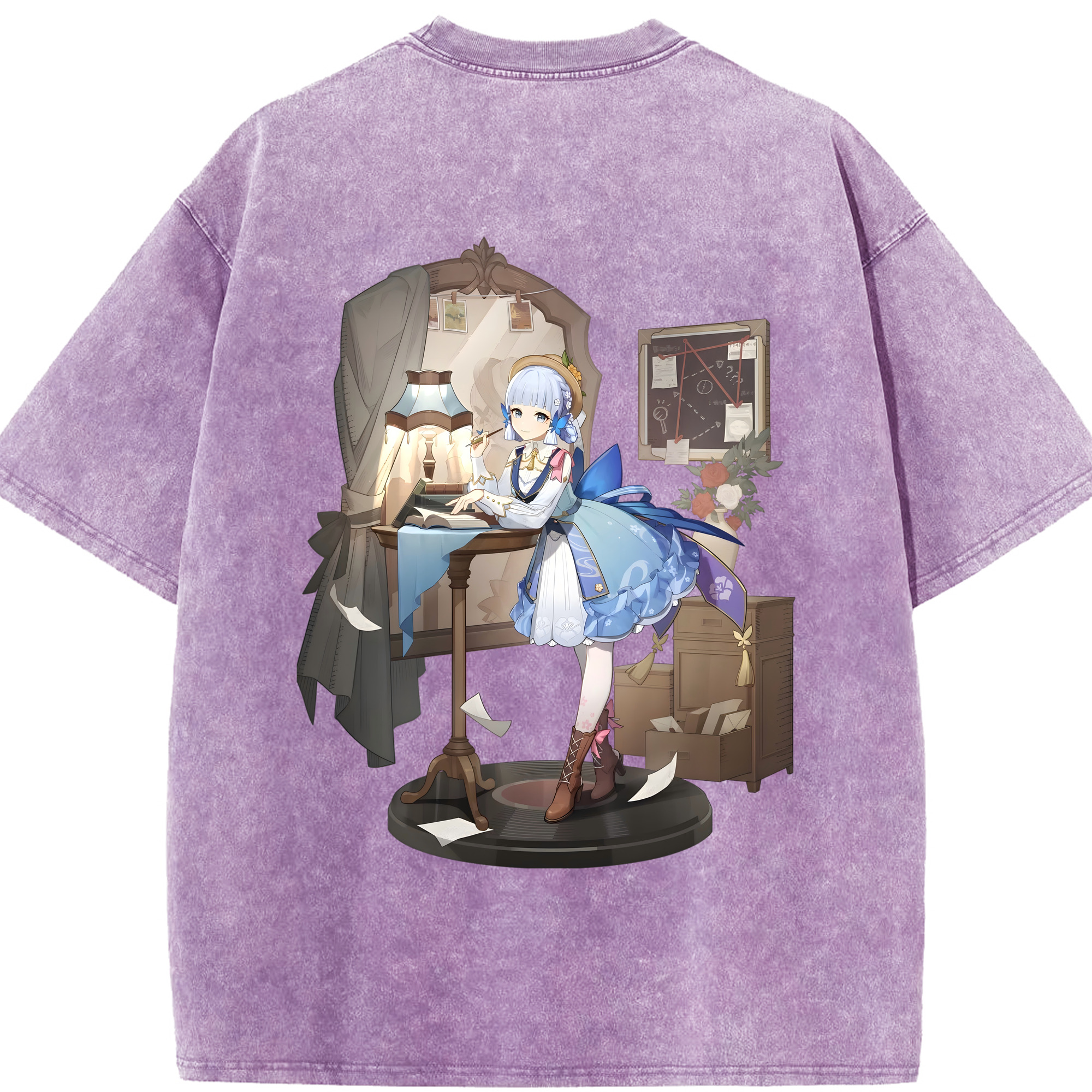 げんし神 神里綾華 神宮寺レン genshin Kamimiya Ren 綿100% ヴィンテージ風 半袖Tシャツ（背面プリント）