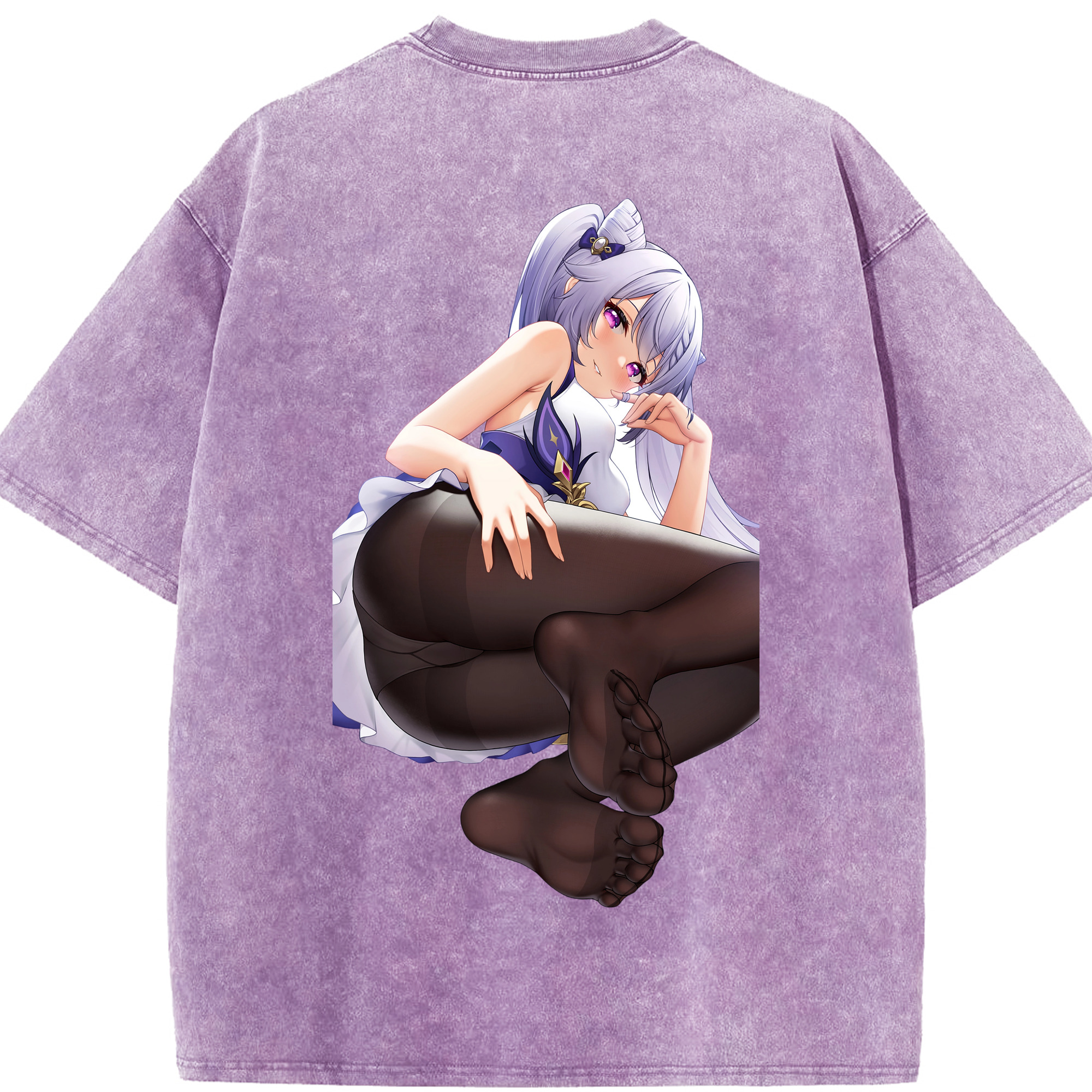 げんし神 刻晴 こくせい genshin Kokusei 綿100% ヴィンテージ風 半袖Tシャツ（背面プリント）
