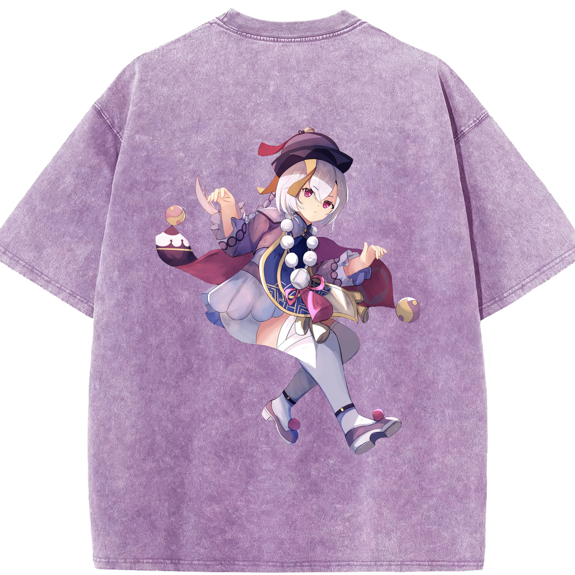 げんし神 七七 なな  genshin Nana 綿100% ヴィンテージ風 半袖Tシャツ（背面プリント）