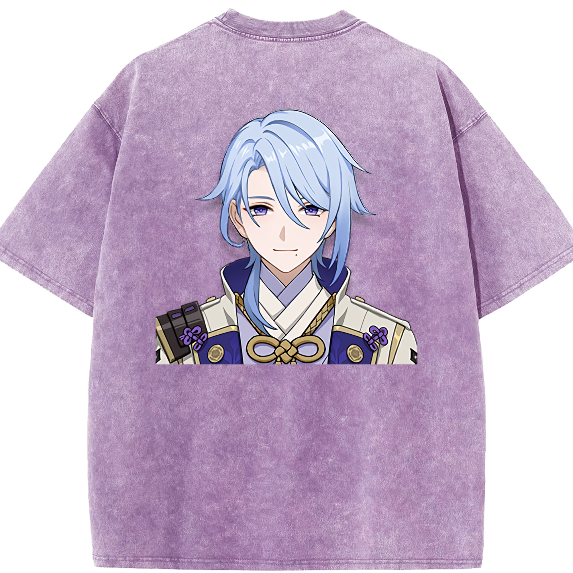 げんし神 神里綾人 かみさとあやと genshin Kamisato Ayato 綿100% ヴィンテージ風 半袖Tシャツ（背面プリント）