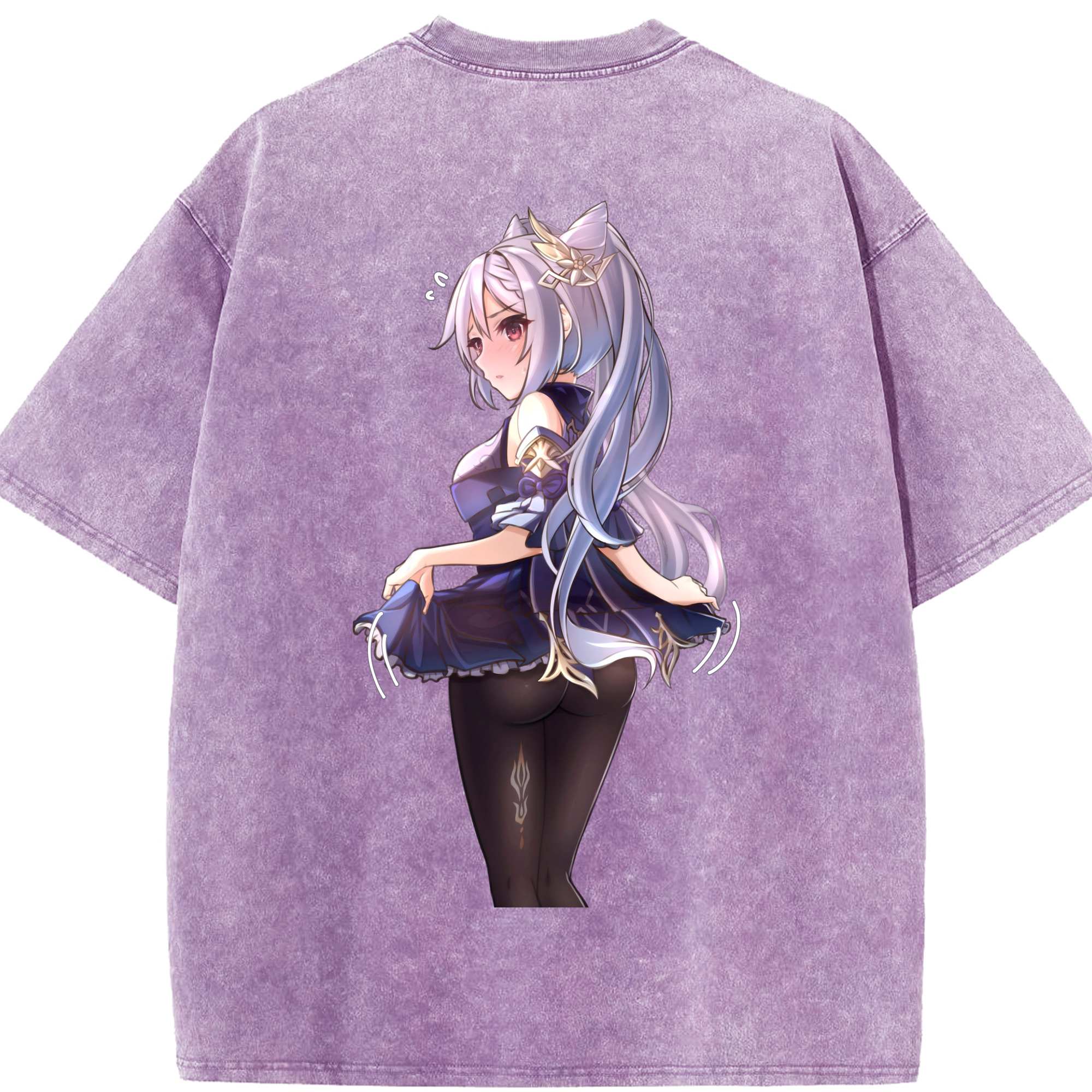 げんし神 刻晴 こくせい genshin Kokusei 綿100% ヴィンテージ風 半袖Tシャツ（背面プリント）