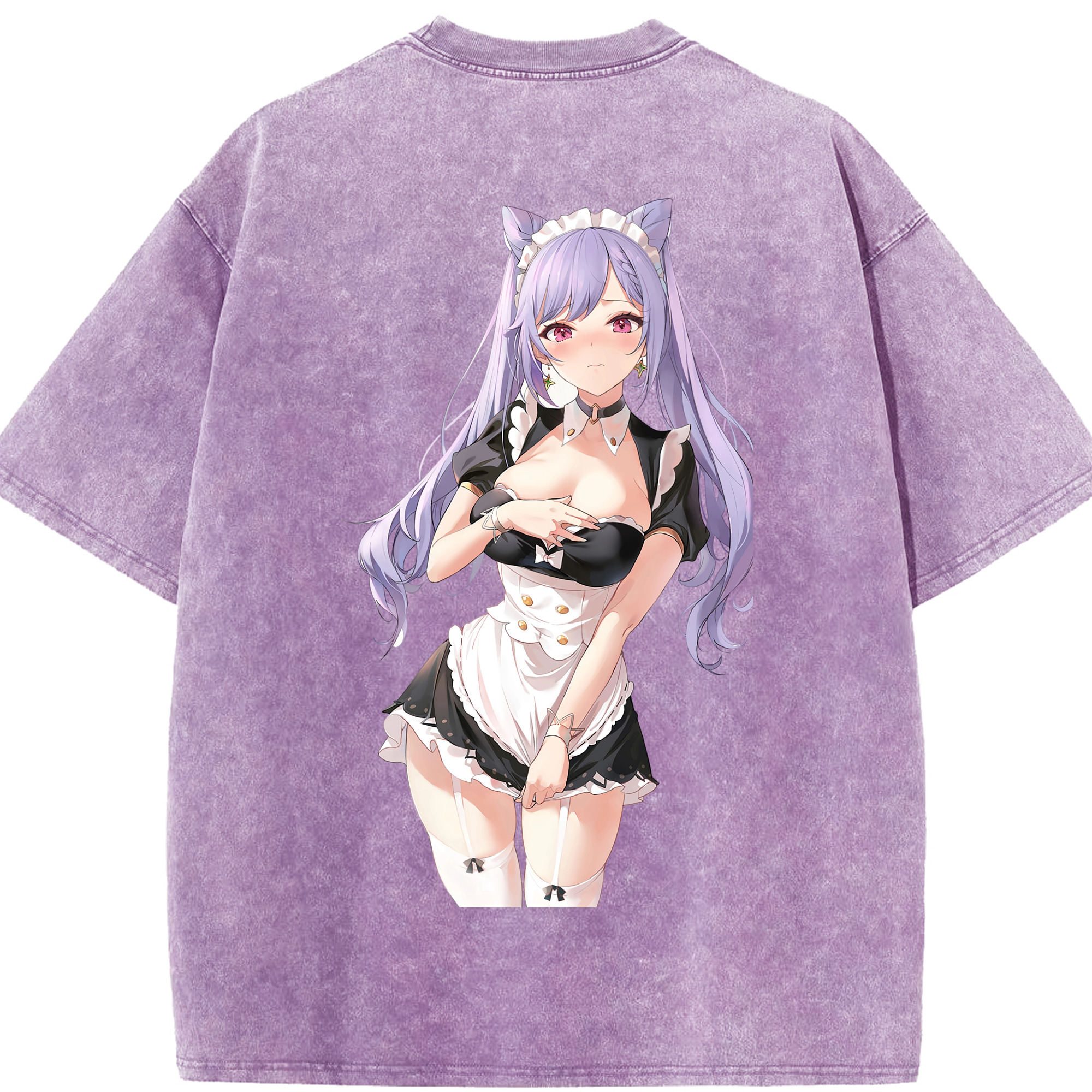 げんし神 刻晴 こくせい genshin Kokusei 綿100% ヴィンテージ風 半袖Tシャツ（背面プリント）