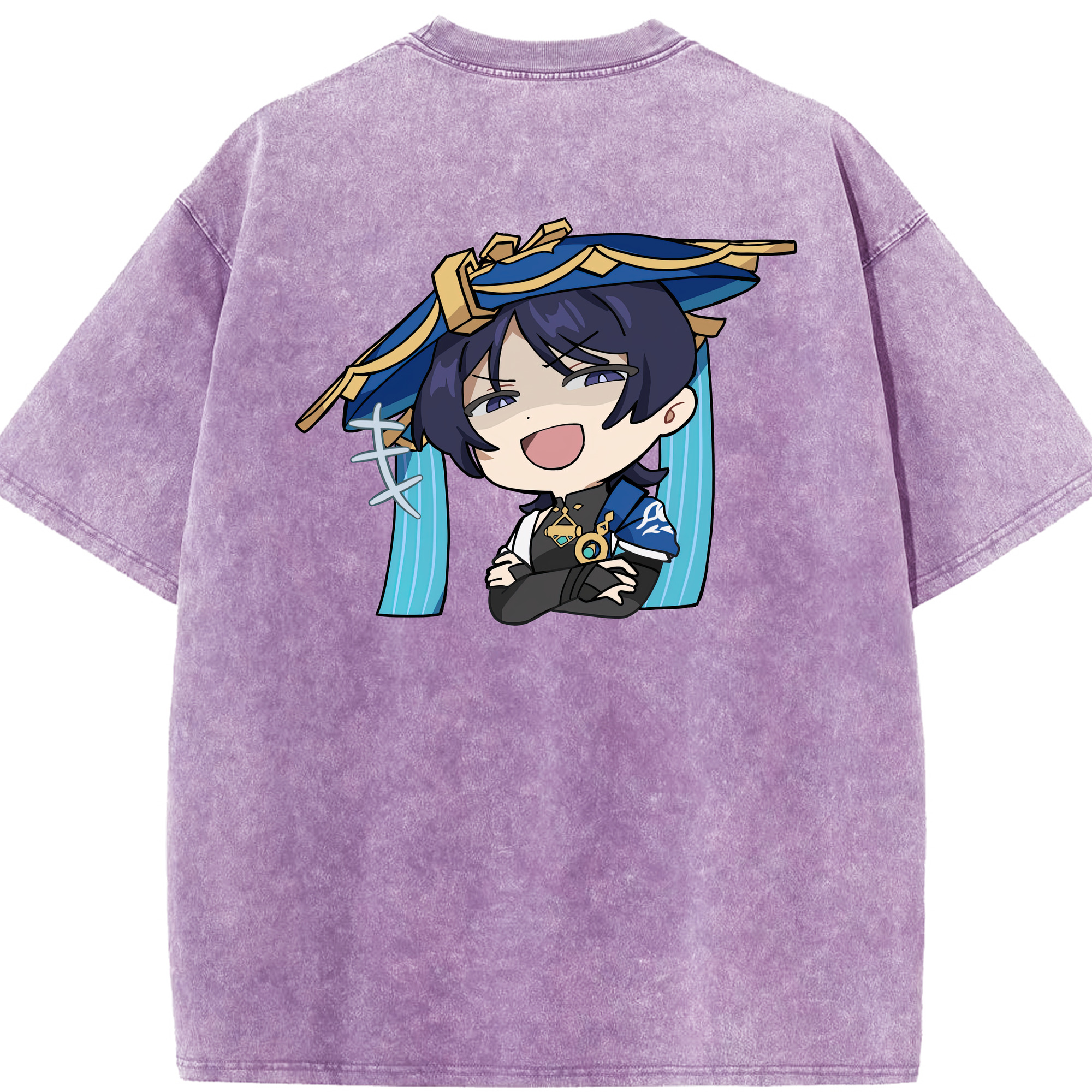 げんし神 さんペい genshin Sanpei 綿100% ヴィンテージ風 半袖Tシャツ（背面プリント）