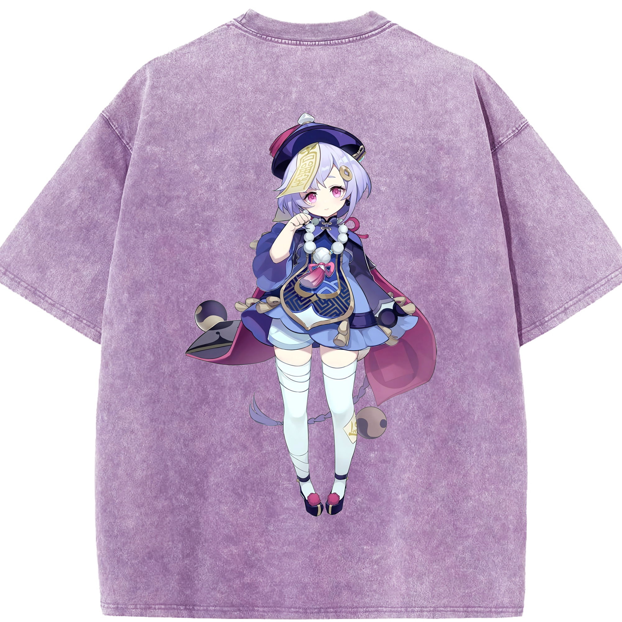 げんし神 七七 なな  genshin Nana 綿100% ヴィンテージ風 半袖Tシャツ（背面プリント）