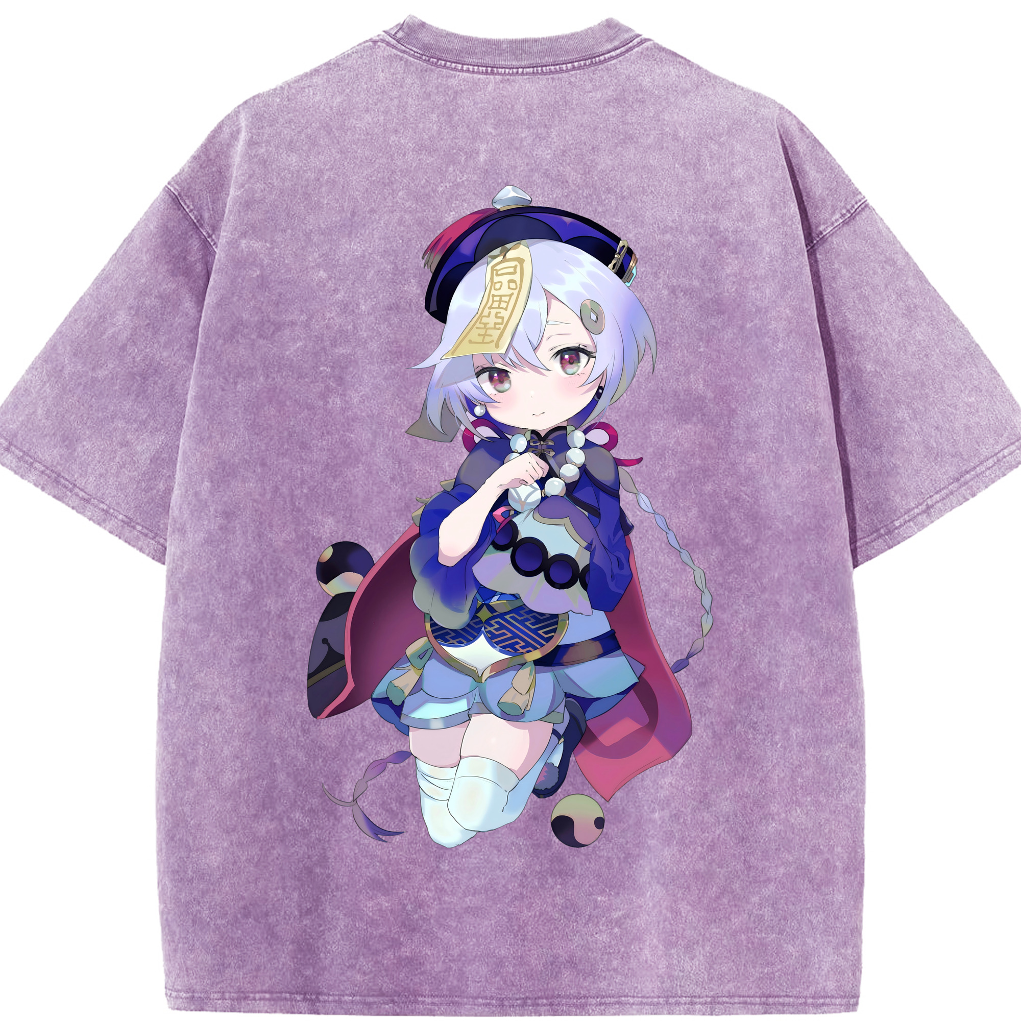 げんし神 七七 なな  genshin Nana 綿100% ヴィンテージ風 半袖Tシャツ（背面プリント）