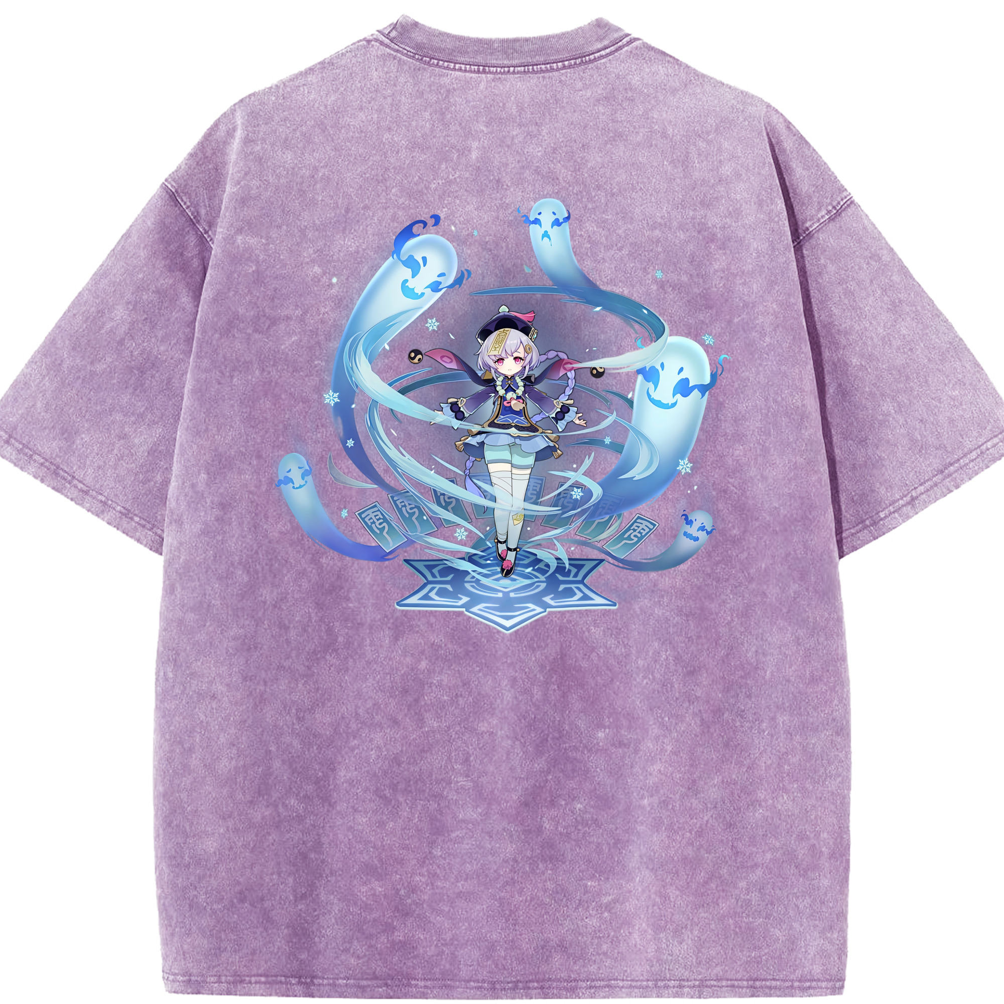 げんし神 七七 なな  genshin Nana 綿100% ヴィンテージ風 半袖Tシャツ（背面プリント）