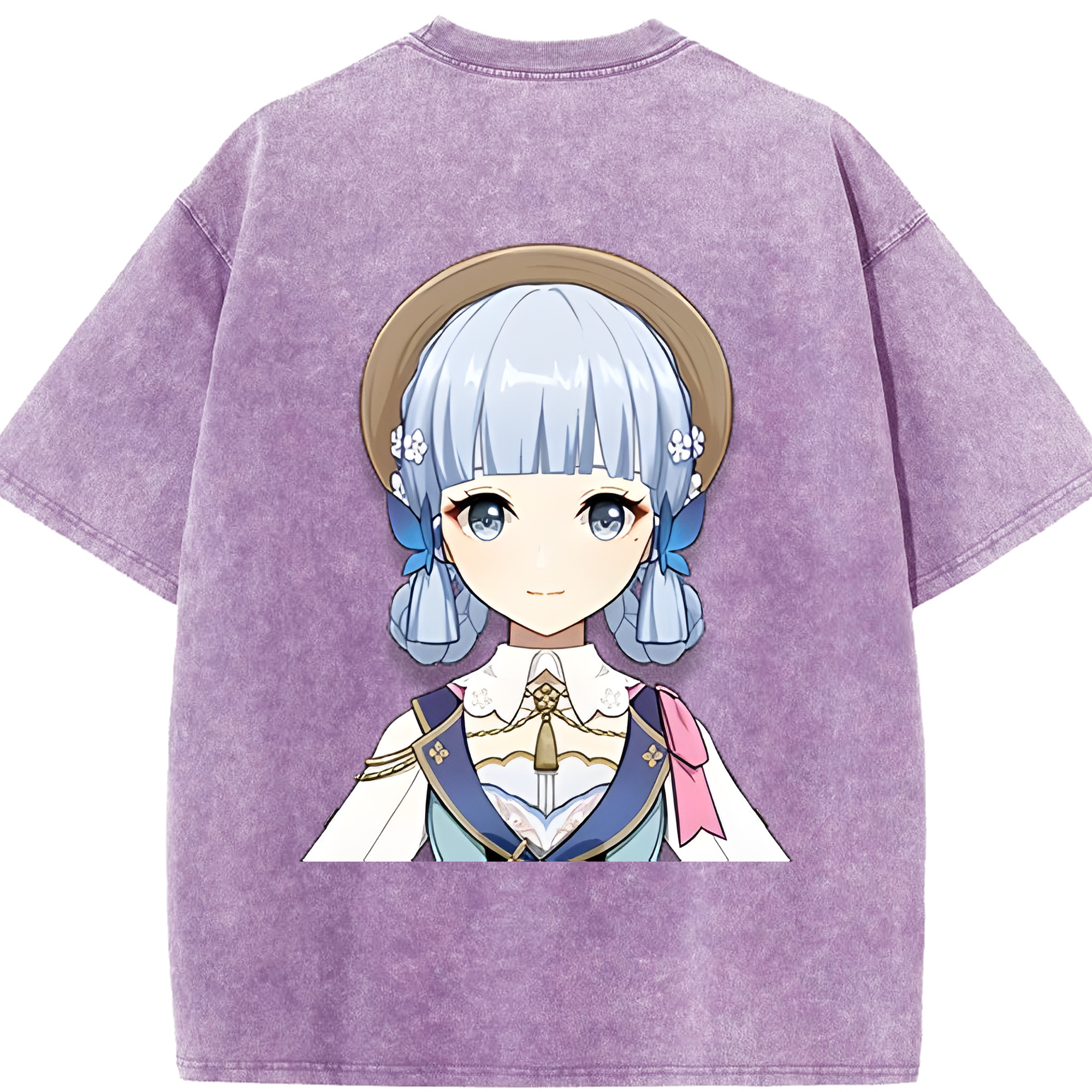 げんし神 神里綾華 神宮寺レン genshin Kamimiya Ren 綿100% ヴィンテージ風 半袖Tシャツ（背面プリント）
