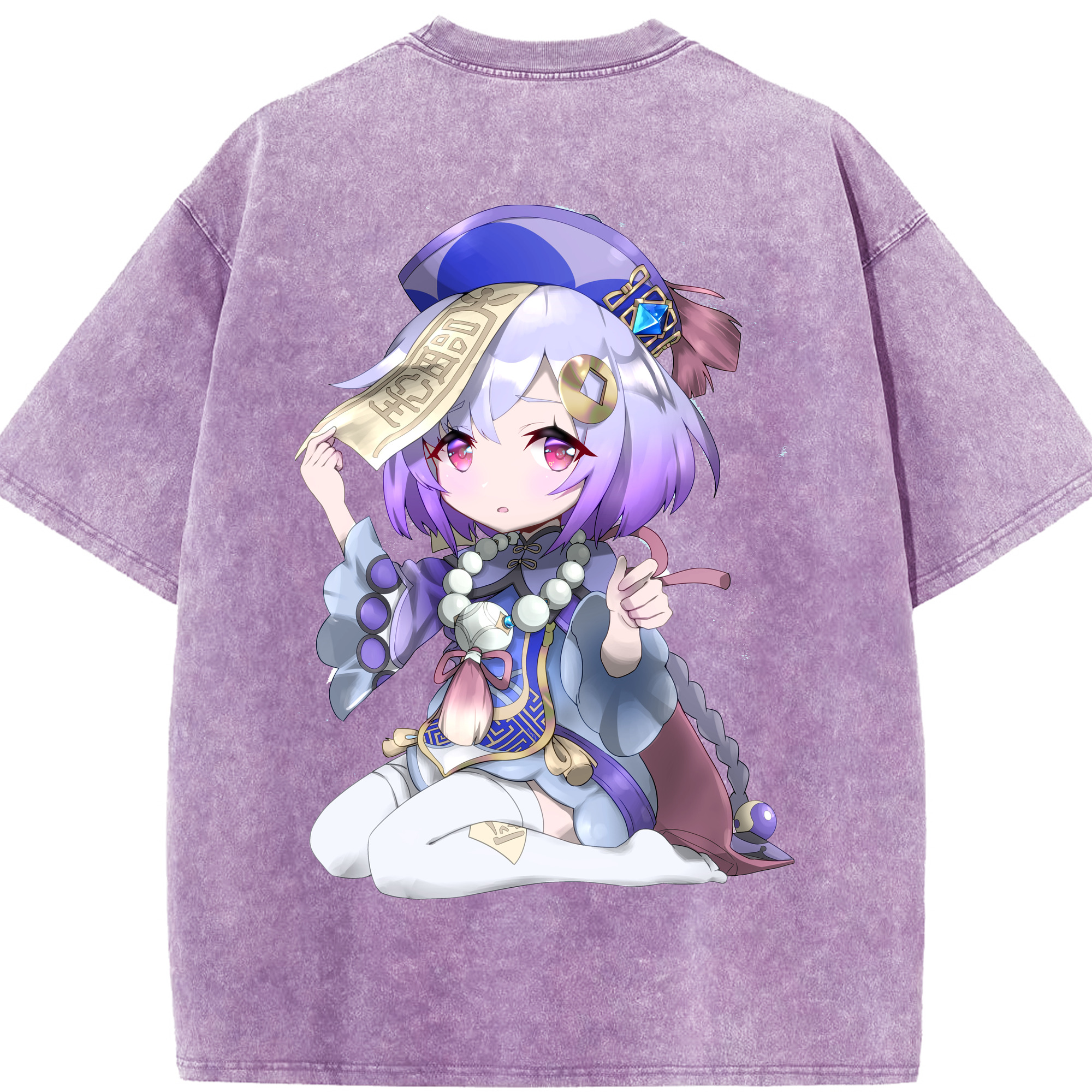 げんし神 七七 なな  genshin Nana 綿100% ヴィンテージ風 半袖Tシャツ（背面プリント）