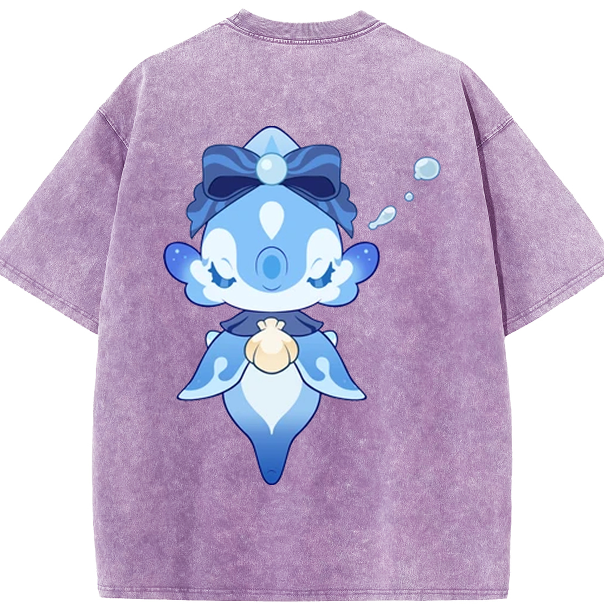 げんし神 フリーナ genshin Furina 綿100% ヴィンテージ風 半袖Tシャツ（背面プリント）