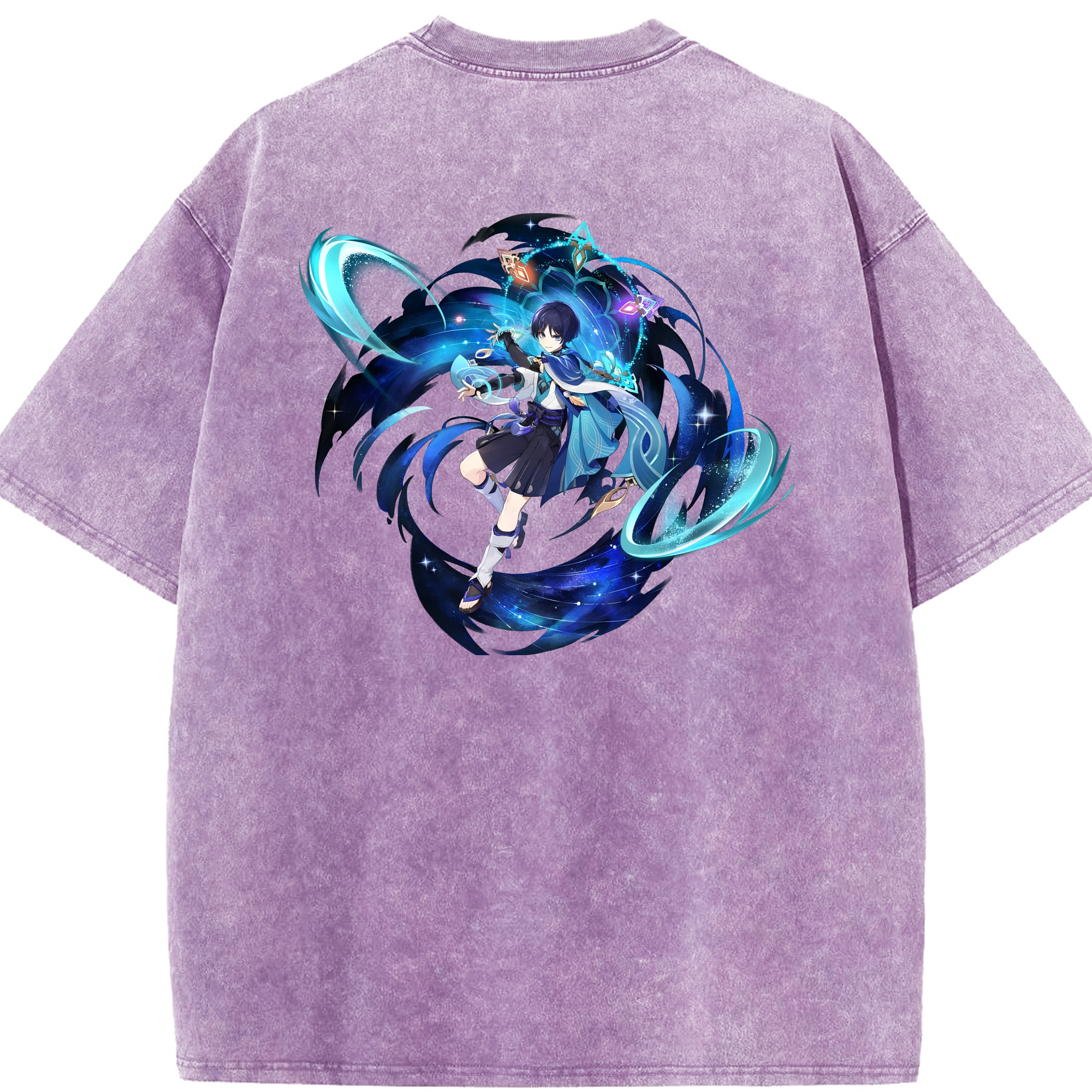 げんし神 さんペい genshin Sanpei 綿100% ヴィンテージ風 半袖Tシャツ（背面プリント）