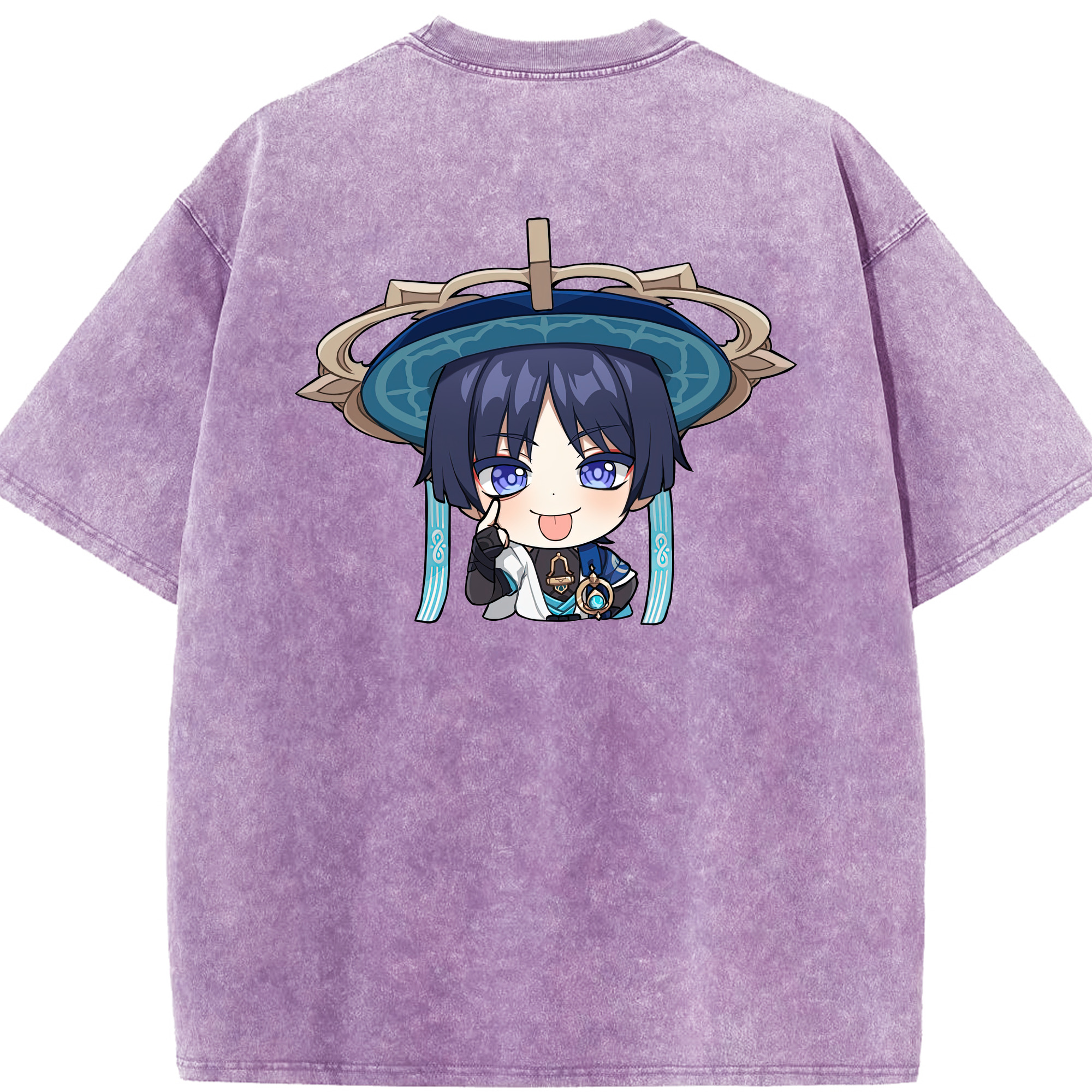 げんし神 さんペい genshin Sanpei 綿100% ヴィンテージ風 半袖Tシャツ（背面プリント）