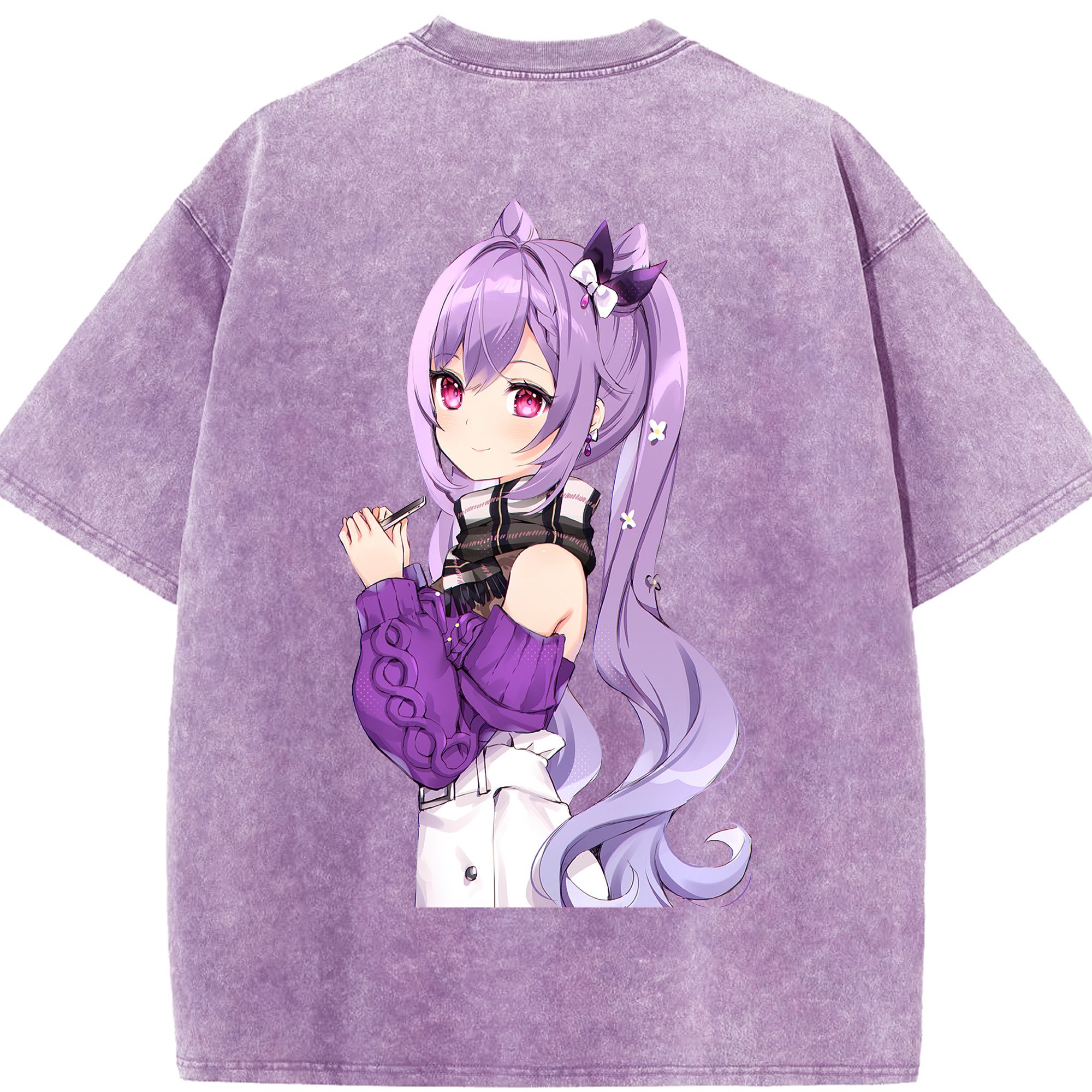 げんし神 刻晴 こくせい genshin Kokusei 綿100% ヴィンテージ風 半袖Tシャツ（背面プリント）