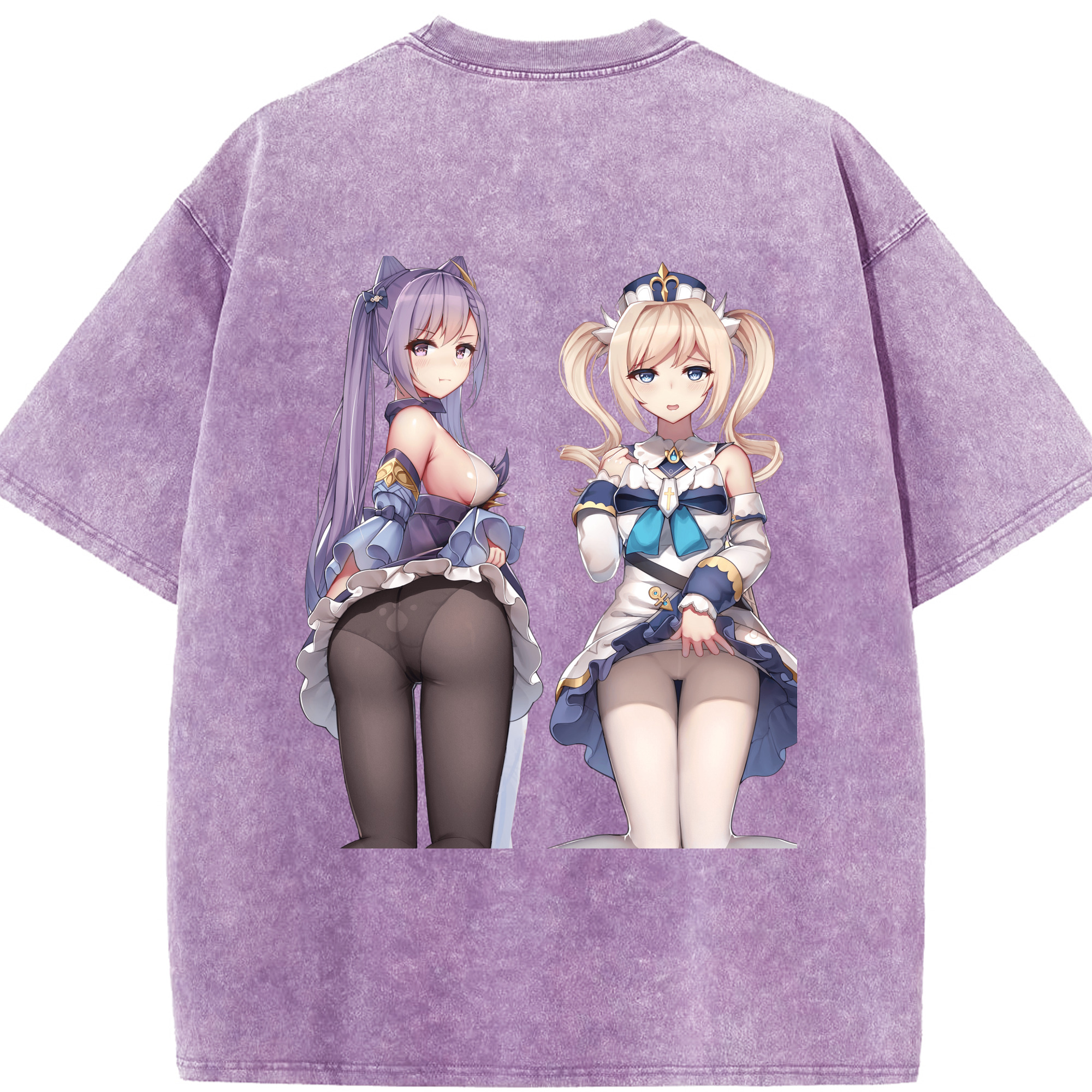 げんし神 刻晴 こくせい genshin Kokusei 綿100% ヴィンテージ風 半袖Tシャツ（背面プリント）