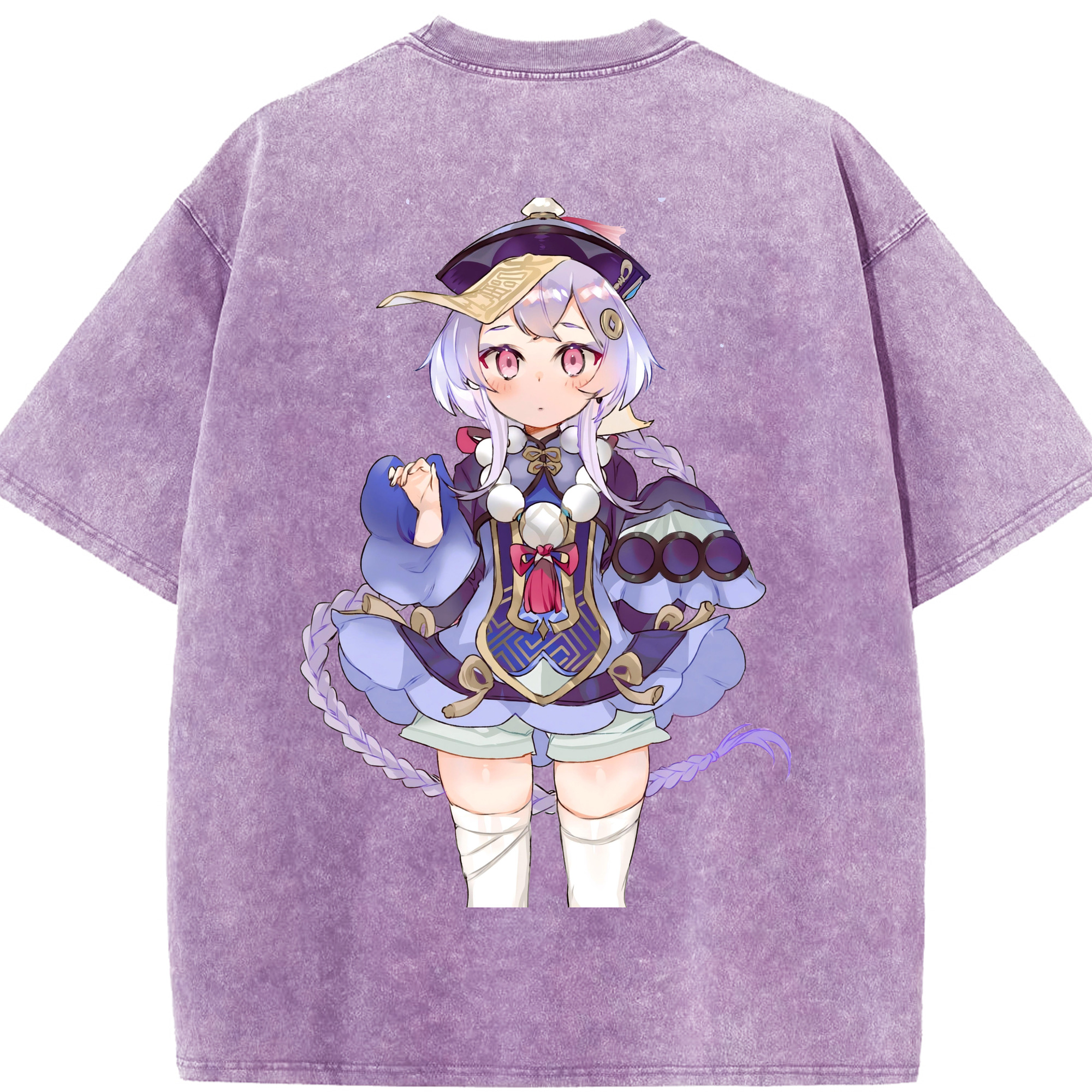 げんし神 七七 なな  genshin Nana 綿100% ヴィンテージ風 半袖Tシャツ（背面プリント）