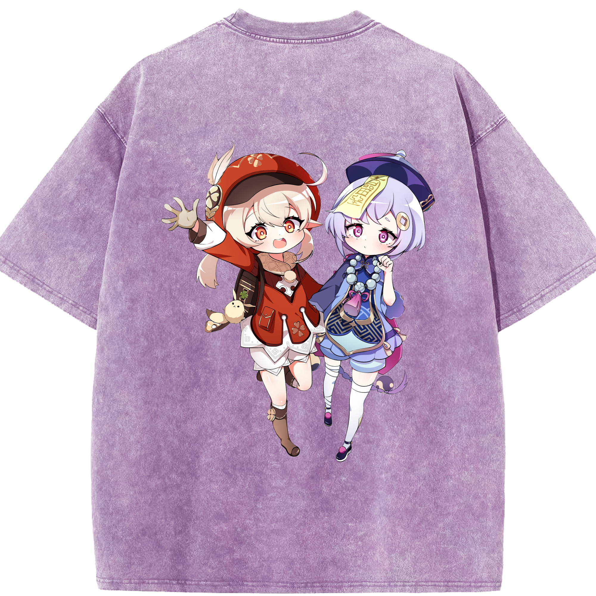げんし神 七七 なな  genshin Nana 綿100% ヴィンテージ風 半袖Tシャツ（背面プリント）