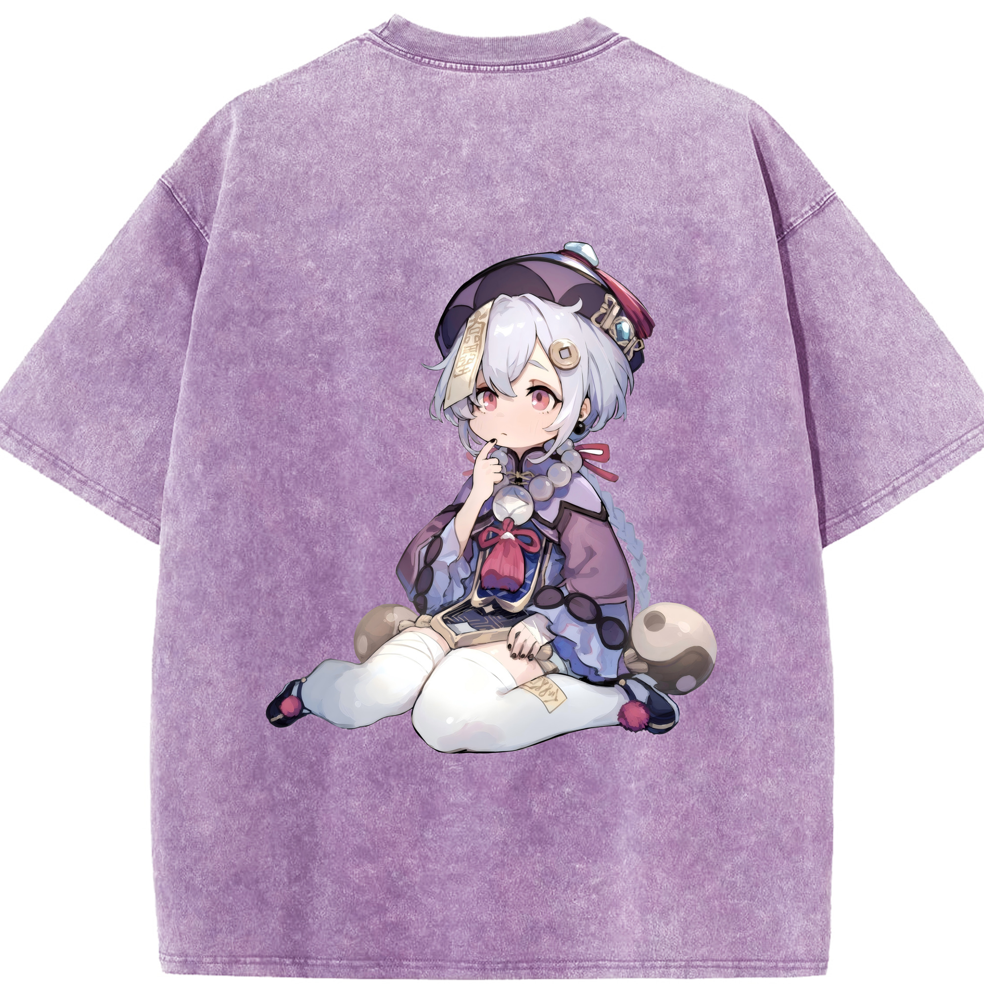 げんし神 七七 なな  genshin Nana 綿100% ヴィンテージ風 半袖Tシャツ（背面プリント）