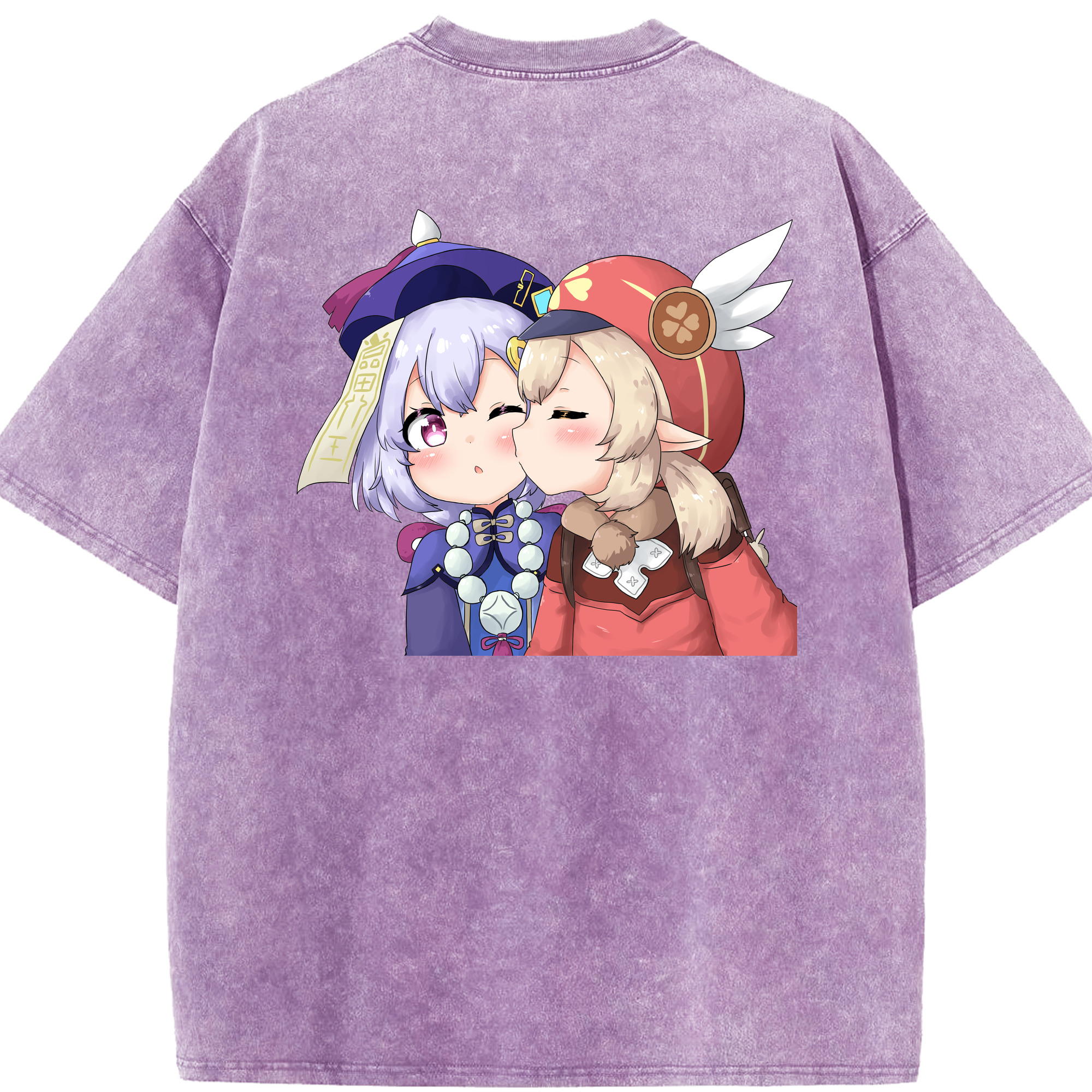 げんし神 七七 なな  genshin Nana 綿100% ヴィンテージ風 半袖Tシャツ（背面プリント）