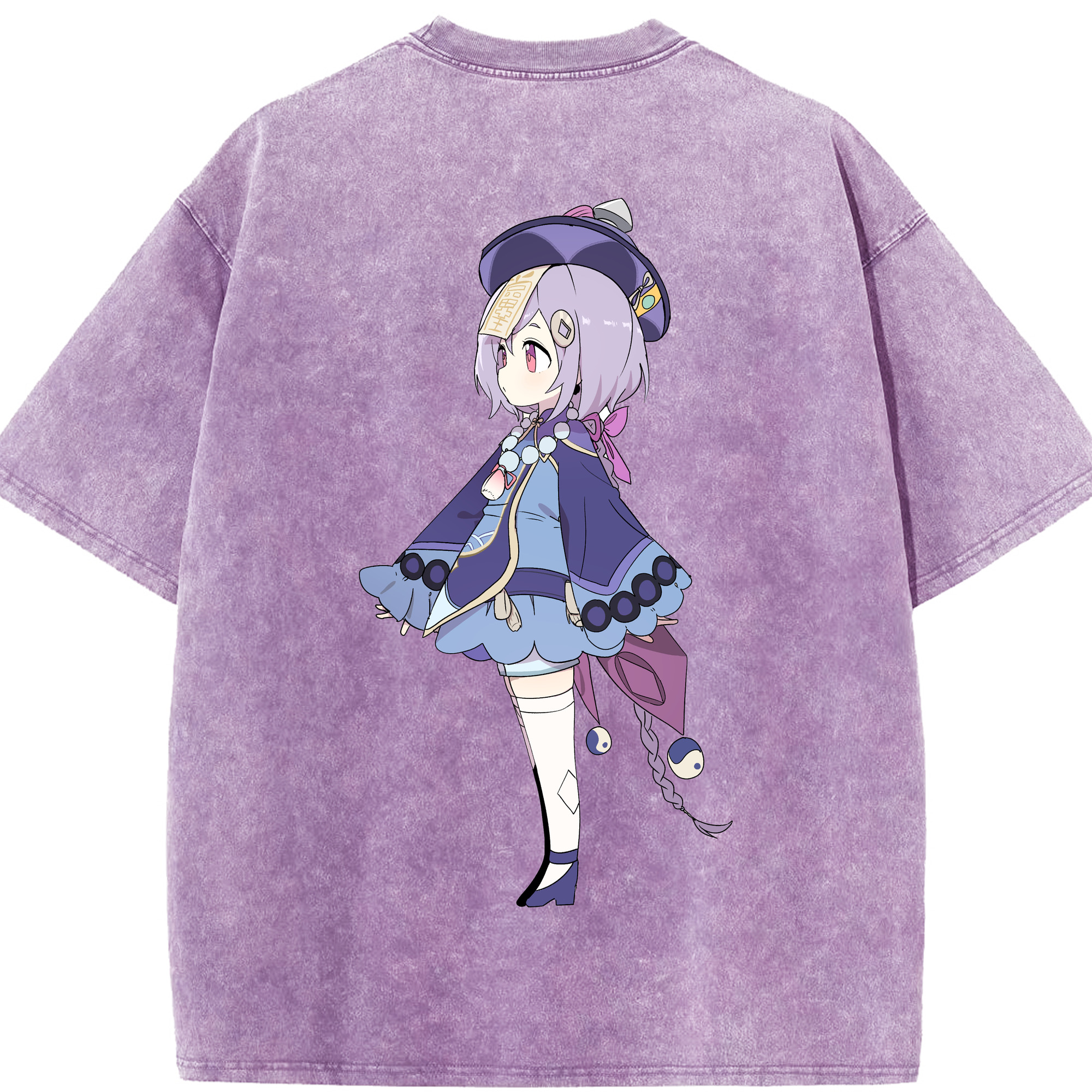 げんし神 七七 なな  genshin Nana 綿100% ヴィンテージ風 半袖Tシャツ（背面プリント）