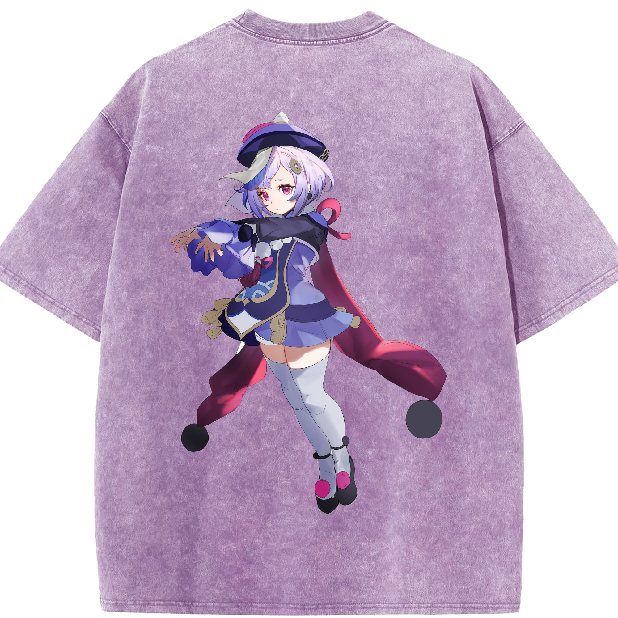 げんし神 七七 なな  genshin Nana 綿100% ヴィンテージ風 半袖Tシャツ（背面プリント）