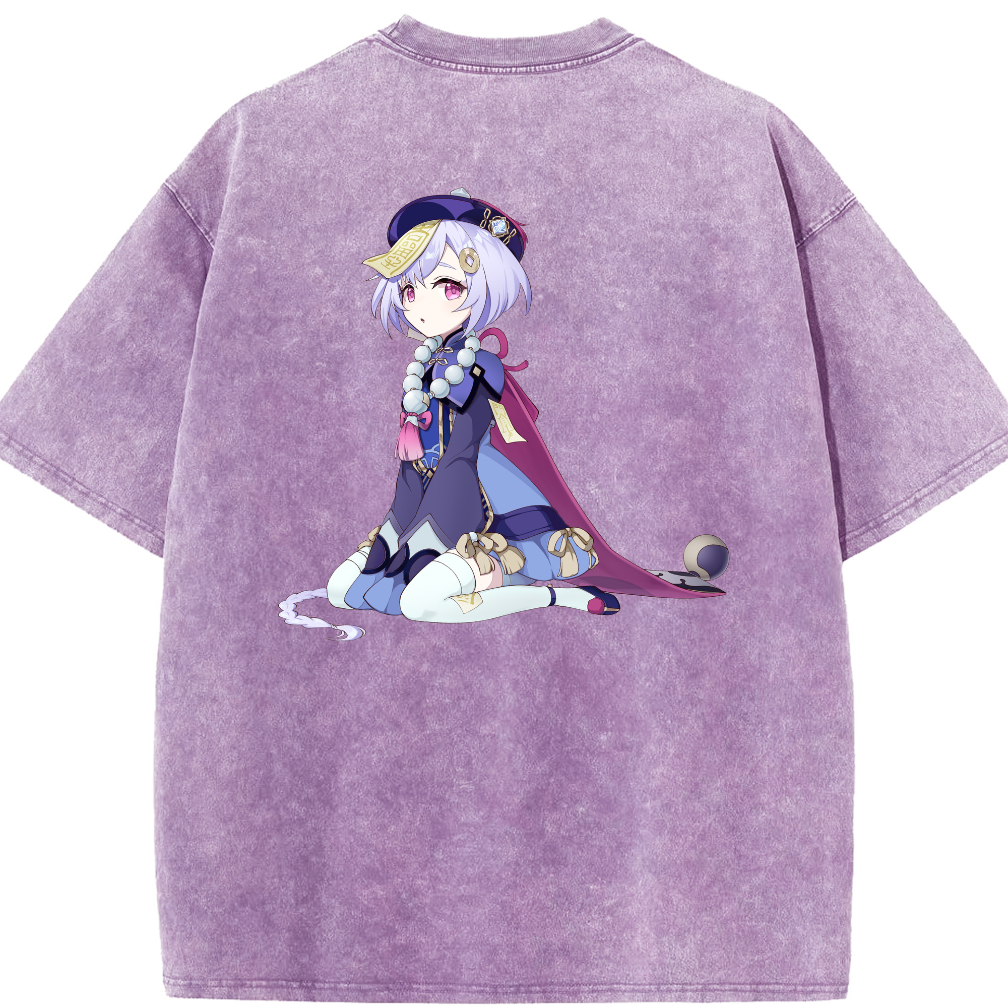 げんし神 七七 なな  genshin Nana 綿100% ヴィンテージ風 半袖Tシャツ（背面プリント）