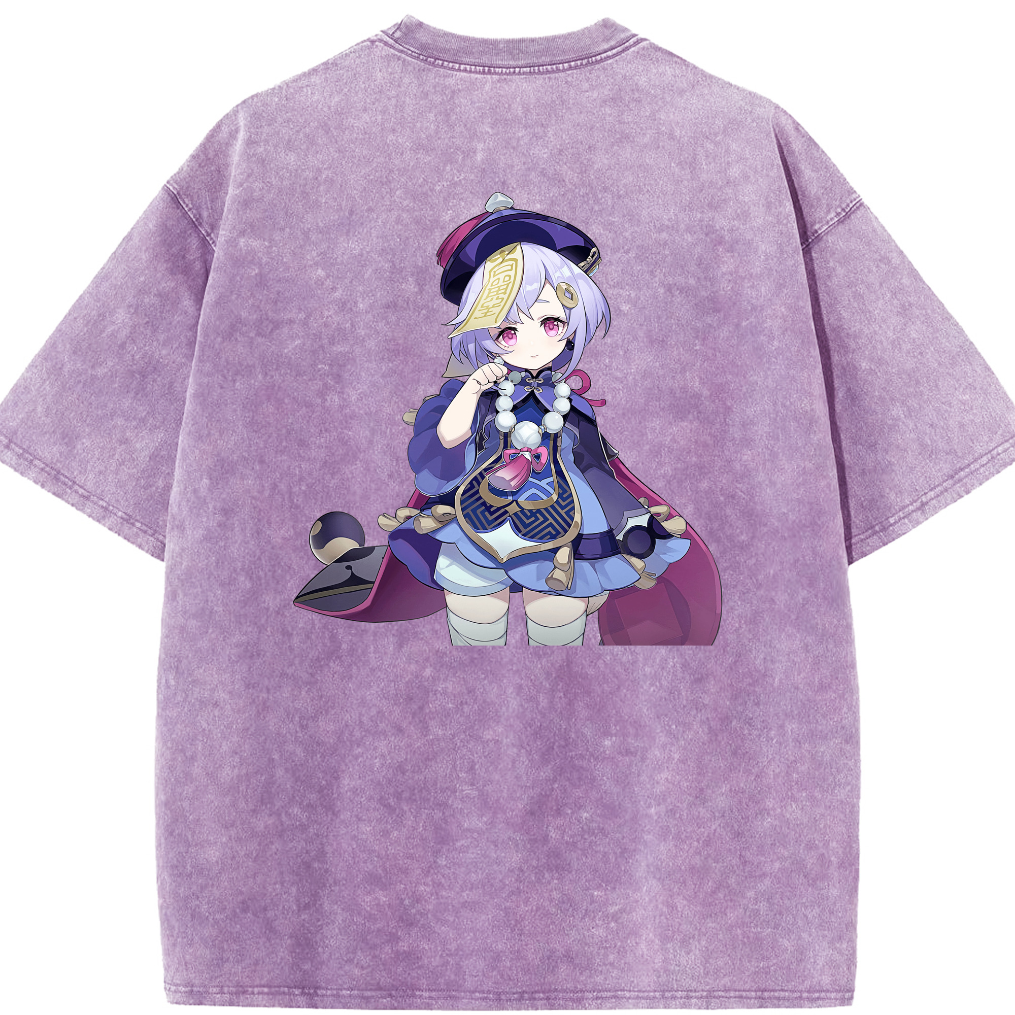 げんし神 七七 なな  genshin Nana 綿100% ヴィンテージ風 半袖Tシャツ（背面プリント）