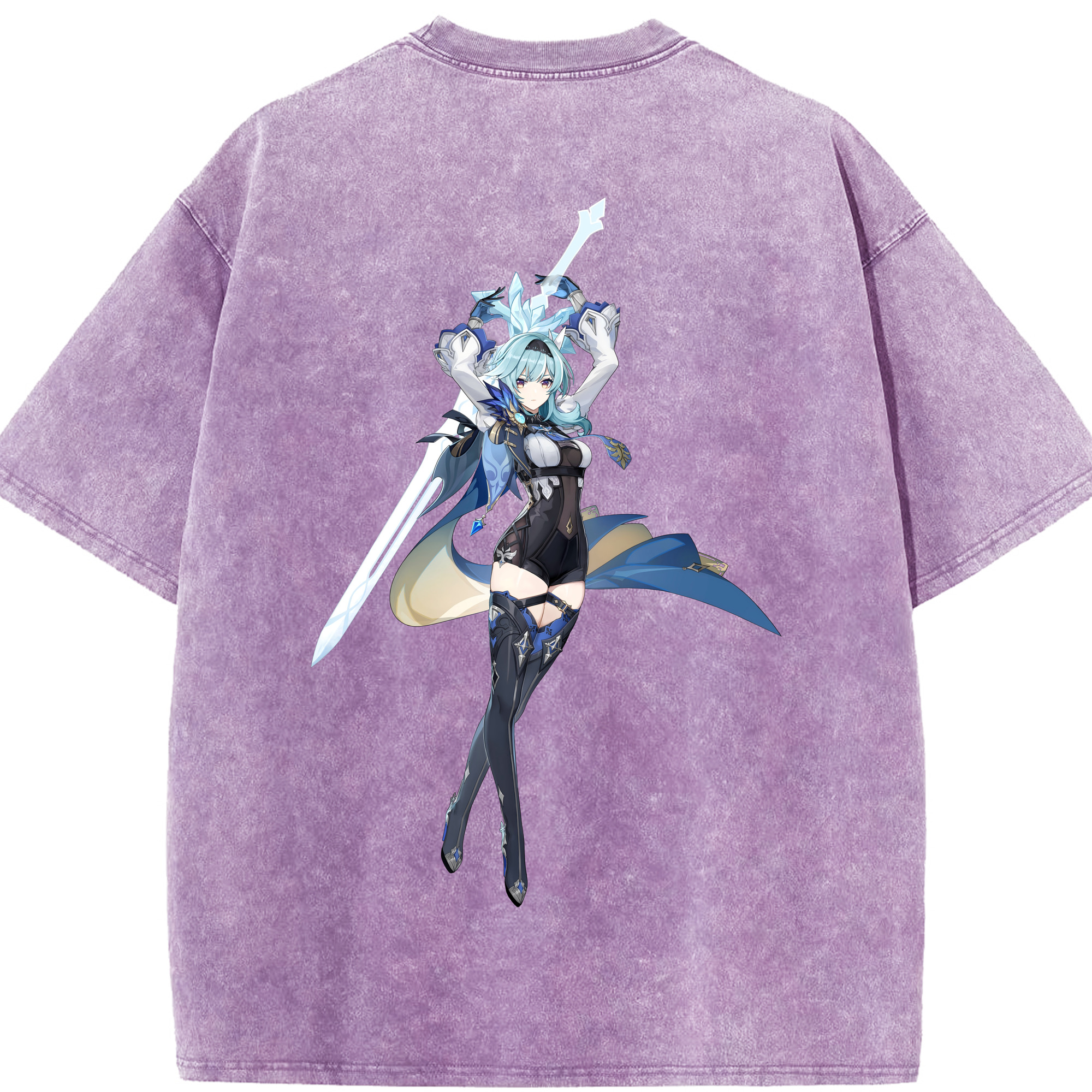 げんし神 优菈 ゆうら genshin Yūra 綿100% ヴィンテージ風 半袖Tシャツ（背面プリント）
